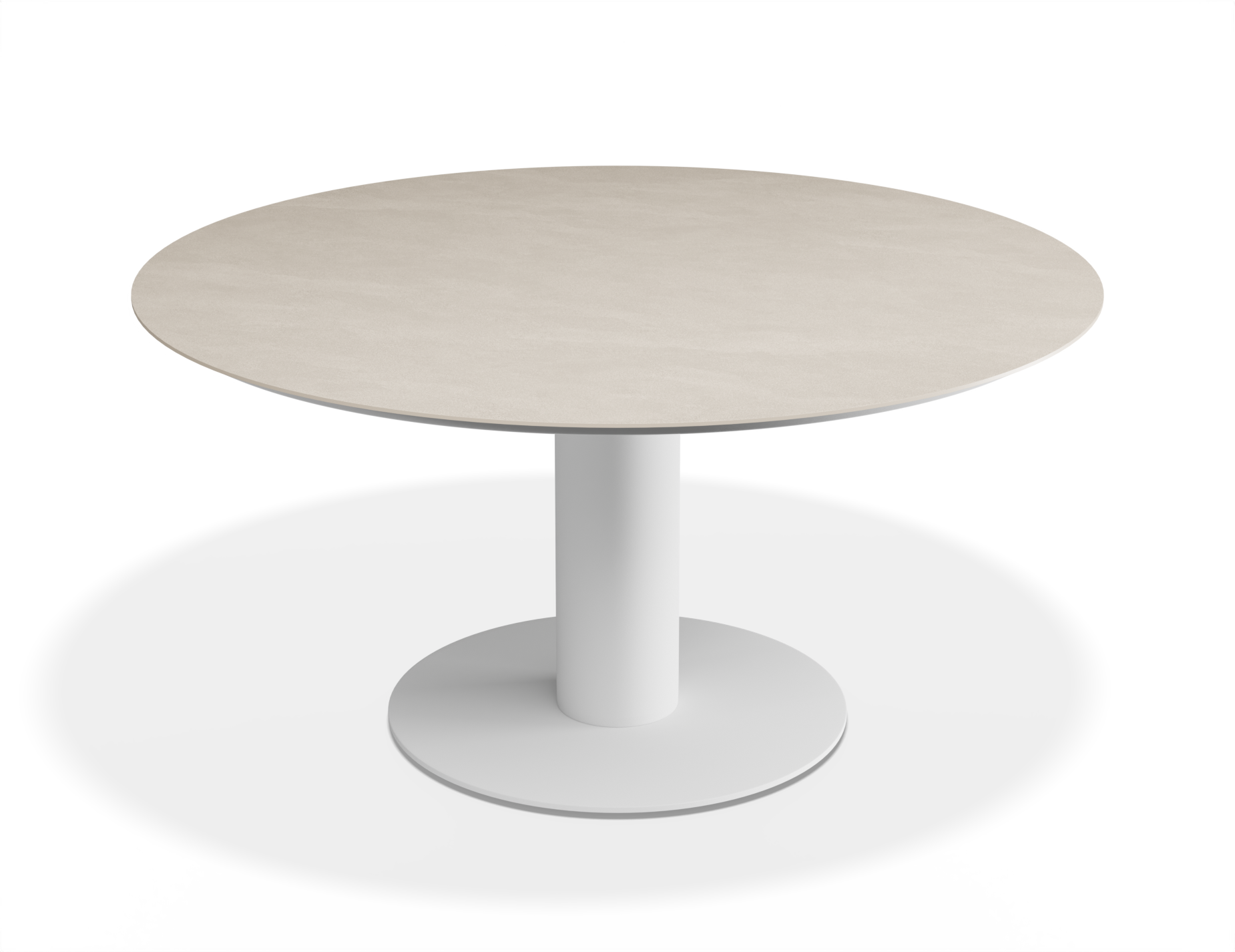 Orb Outdoor Dining Table - White with Alabaster Ceramic Top