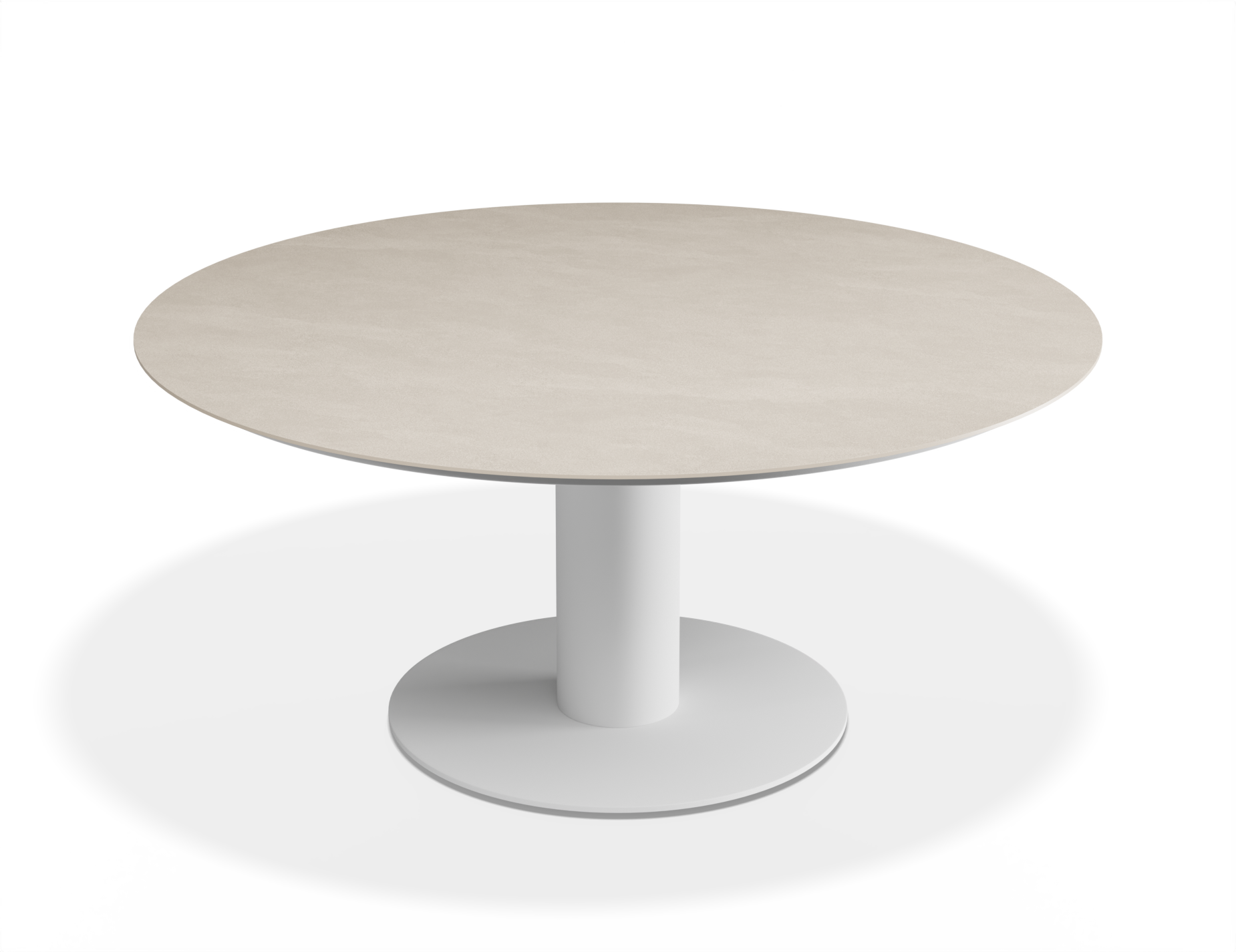 Orb Outdoor Dining Table - Low - White with Alabaster Ceramic Top