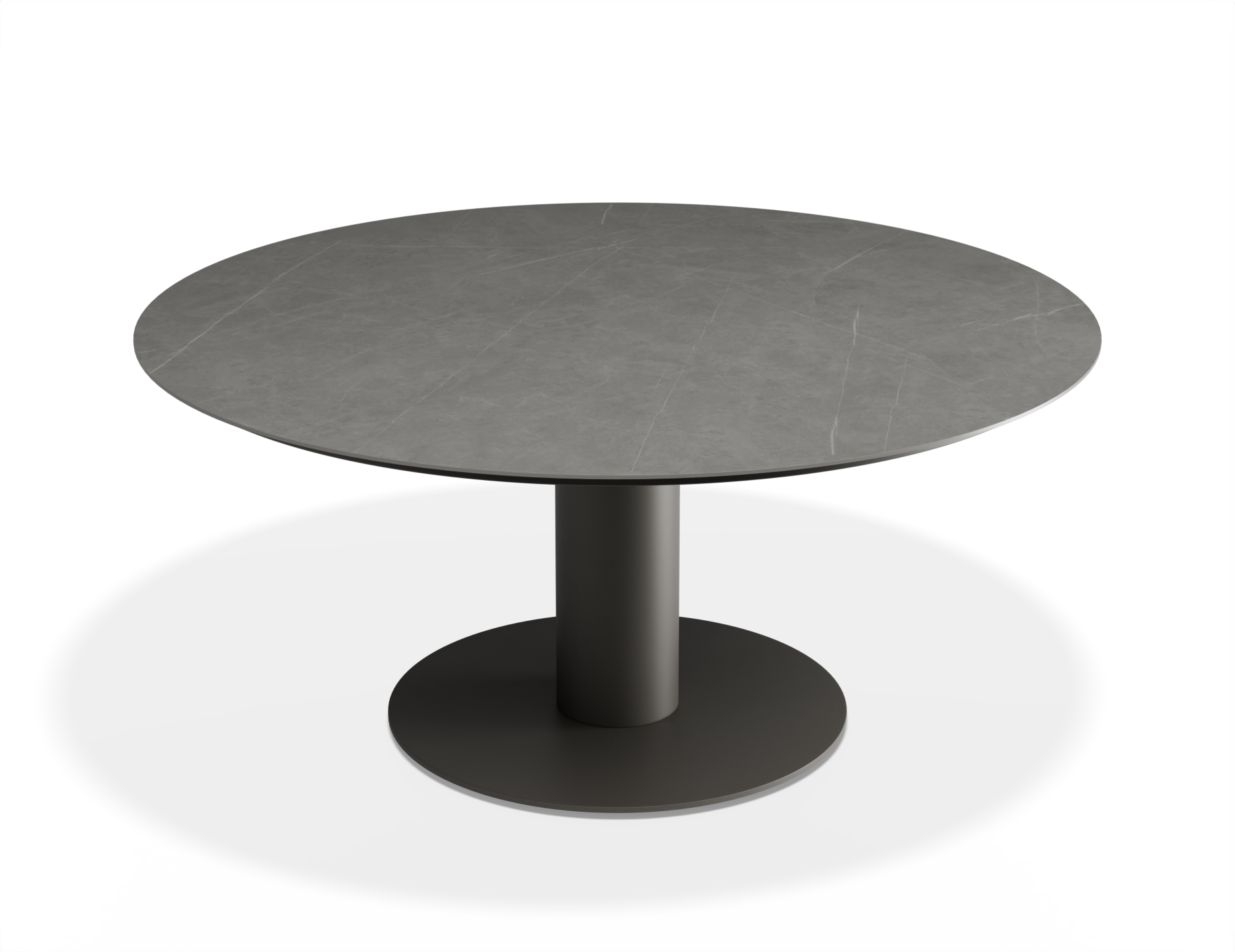 Orb Outdoor Dining Table - Low - Charcoal with Urban Grey Ceramic Top