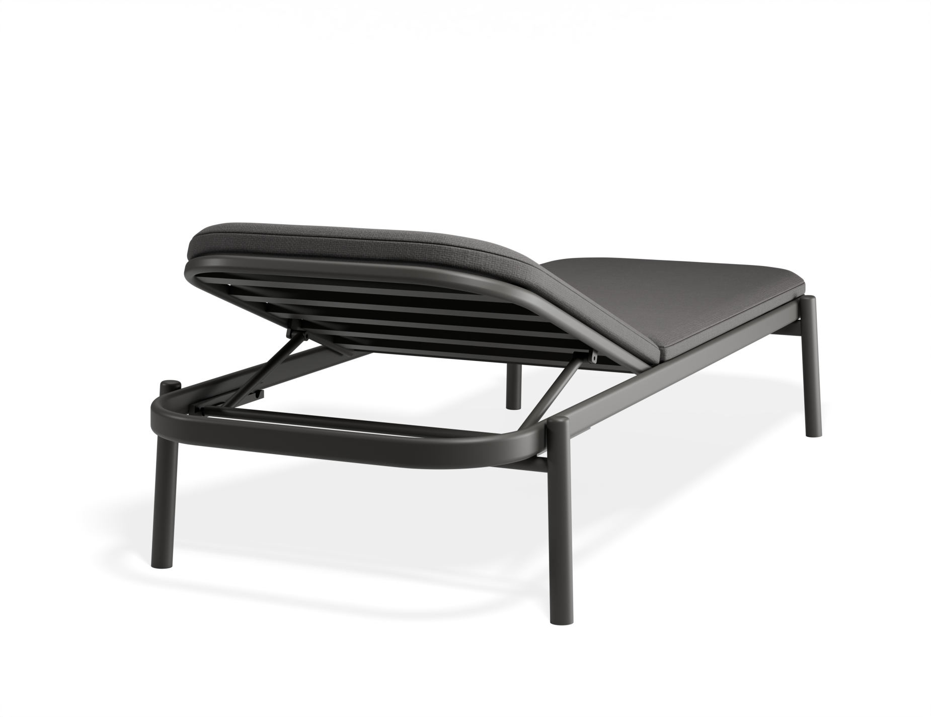 Verano Outdoor Sun Lounge with Side Table - Charcoal/Dark Grey Cushions