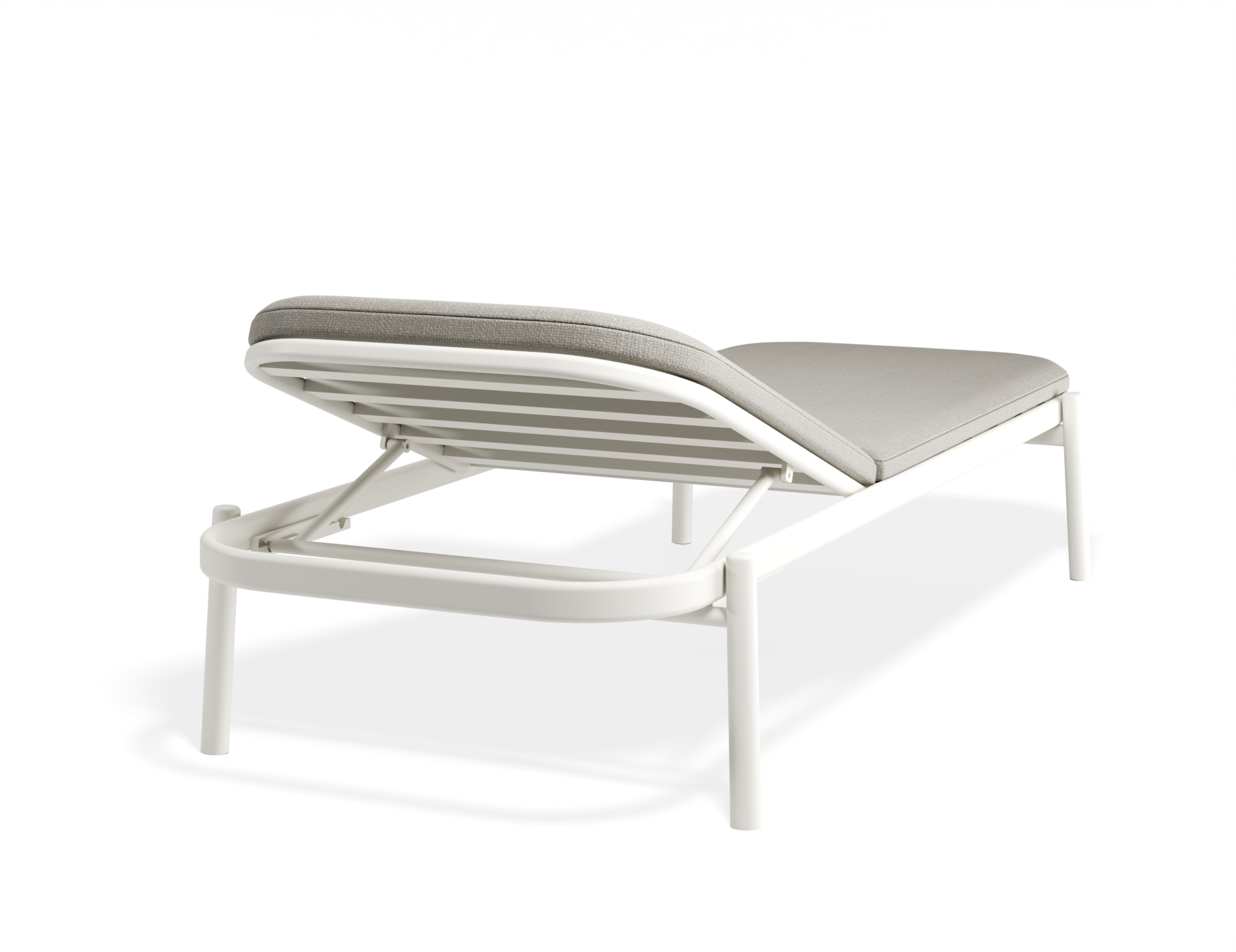 Verano Outdoor Sun Lounge with Side Table - White/Light Grey Cushions