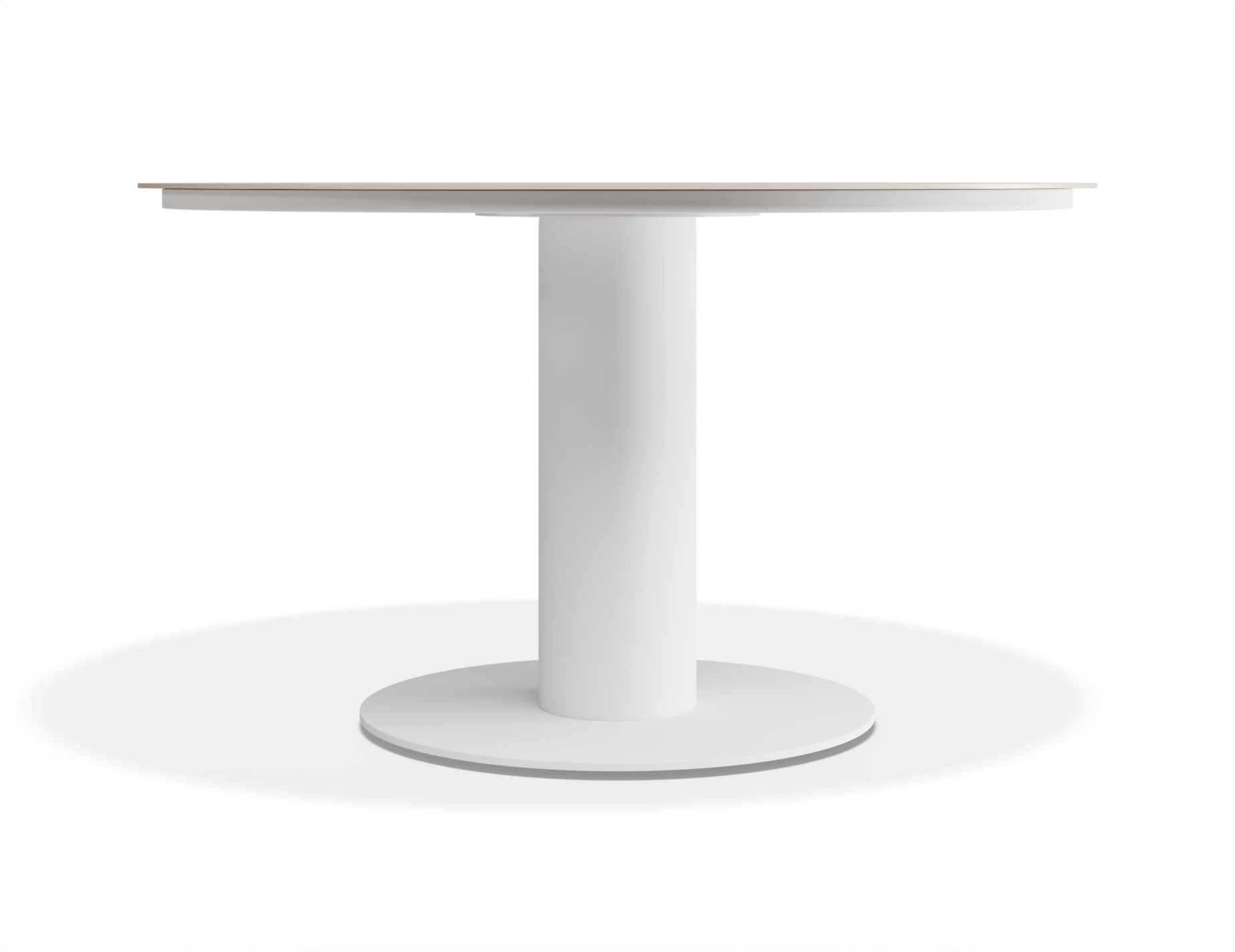 Orb Outdoor Dining Table - Low - White with Alabaster Ceramic Top