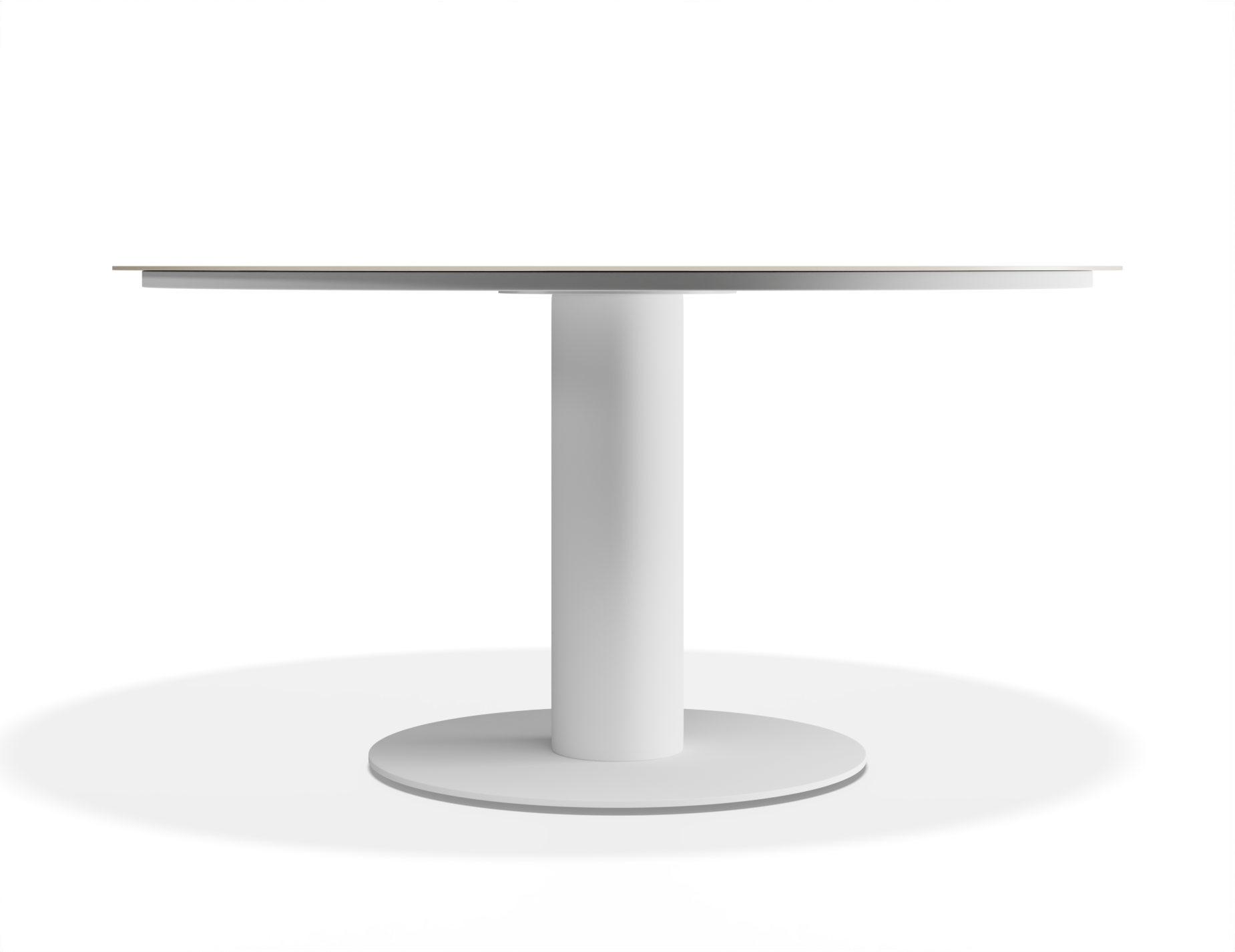 Orb Outdoor Dining Table - White with Alabaster Ceramic Top