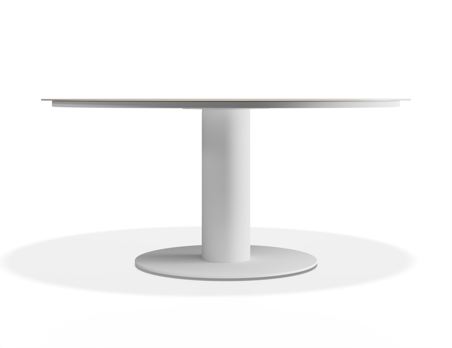 Orb Outdoor Dining Table - Low - White with Alabaster Ceramic Top