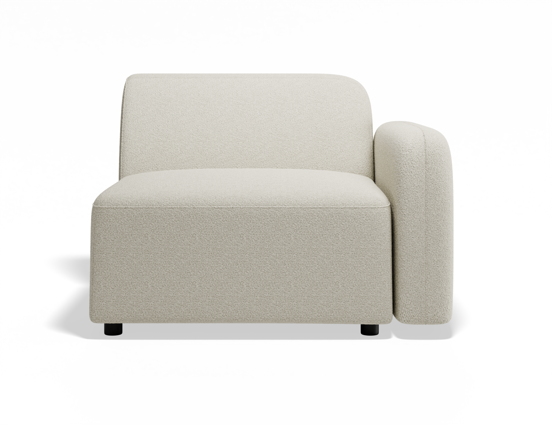 Atticus Modular Sofa Section - Right Arm - Ivory Cream Fabric