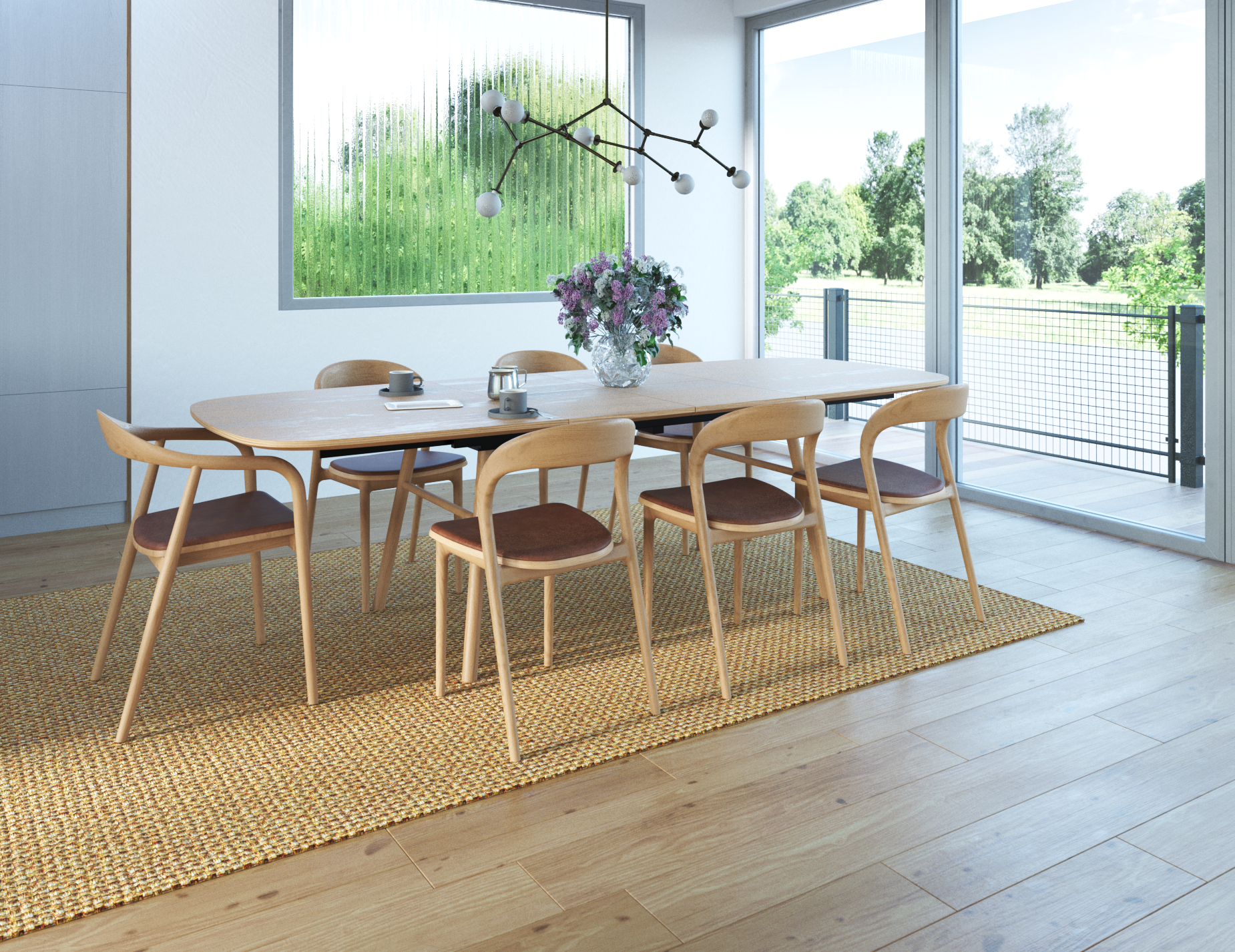 Arki Dining Armchair - Natural Ash with Pad