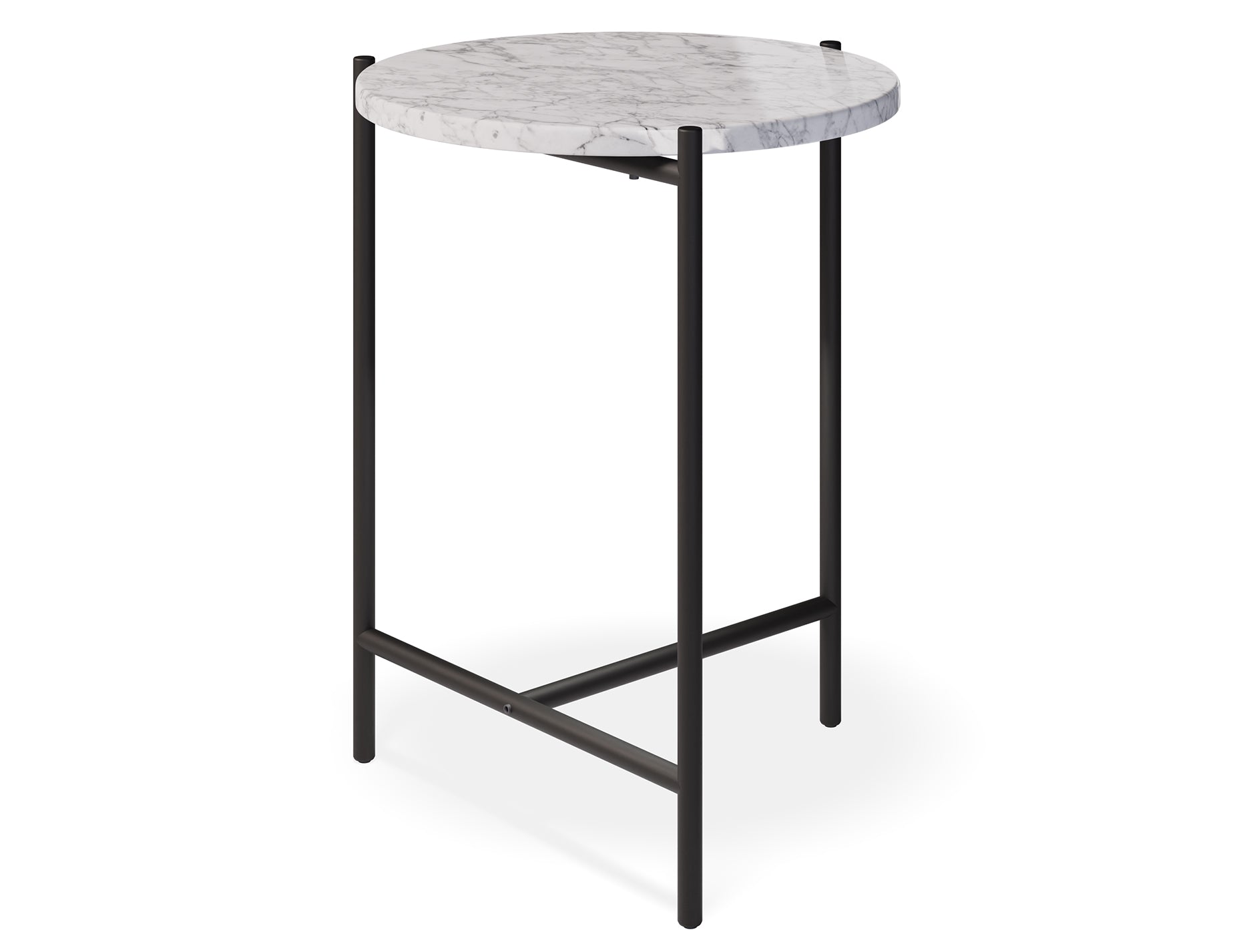 Nexus Marble Side Table - White Carrara