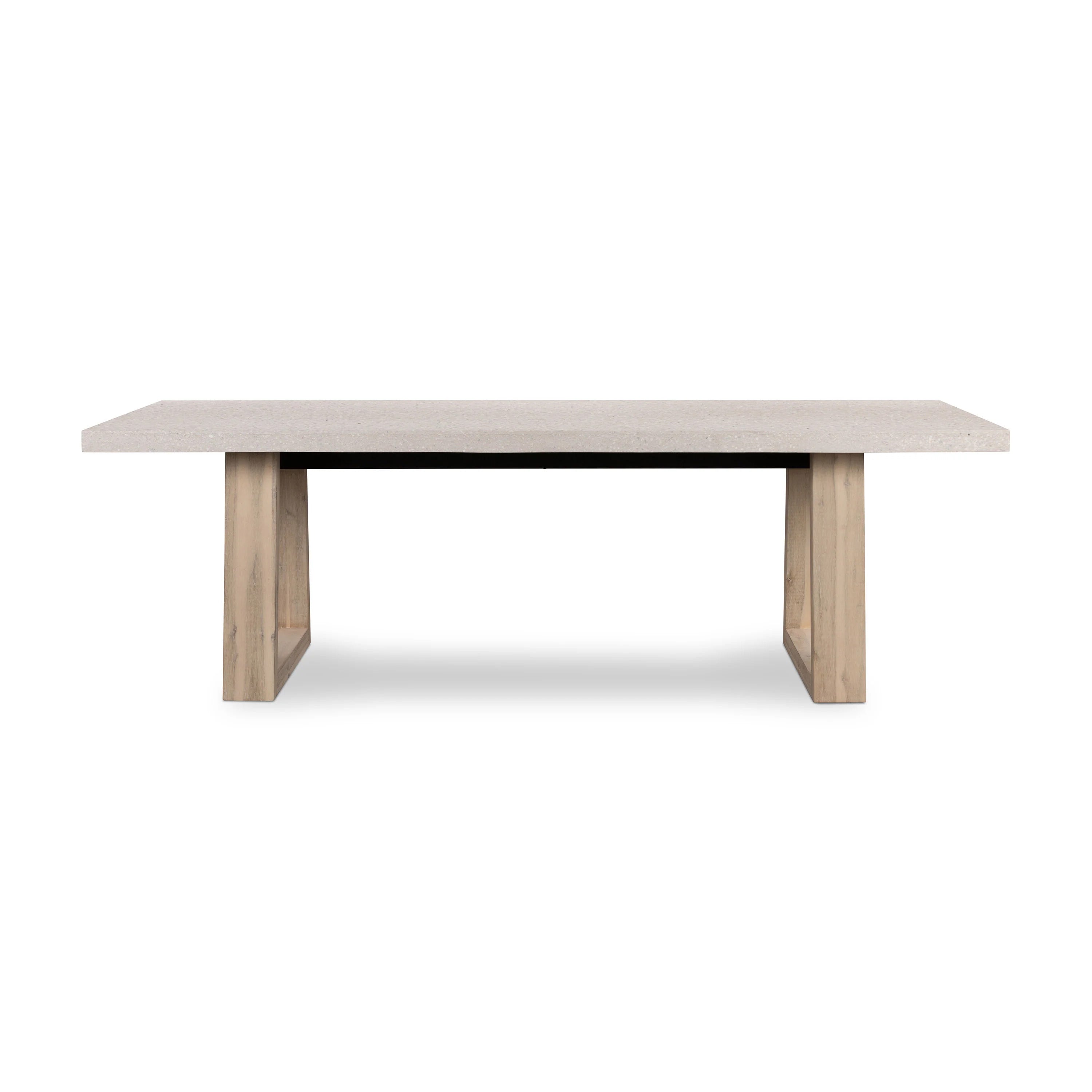 eTerrazzo Rectangular Dining Table (Ivory Coast with Wide Ivory Wash Legs).