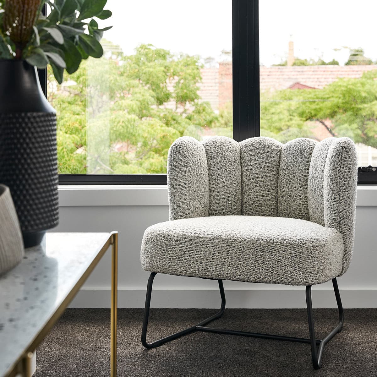 Darling Lounge Chair (Boucle Silver).