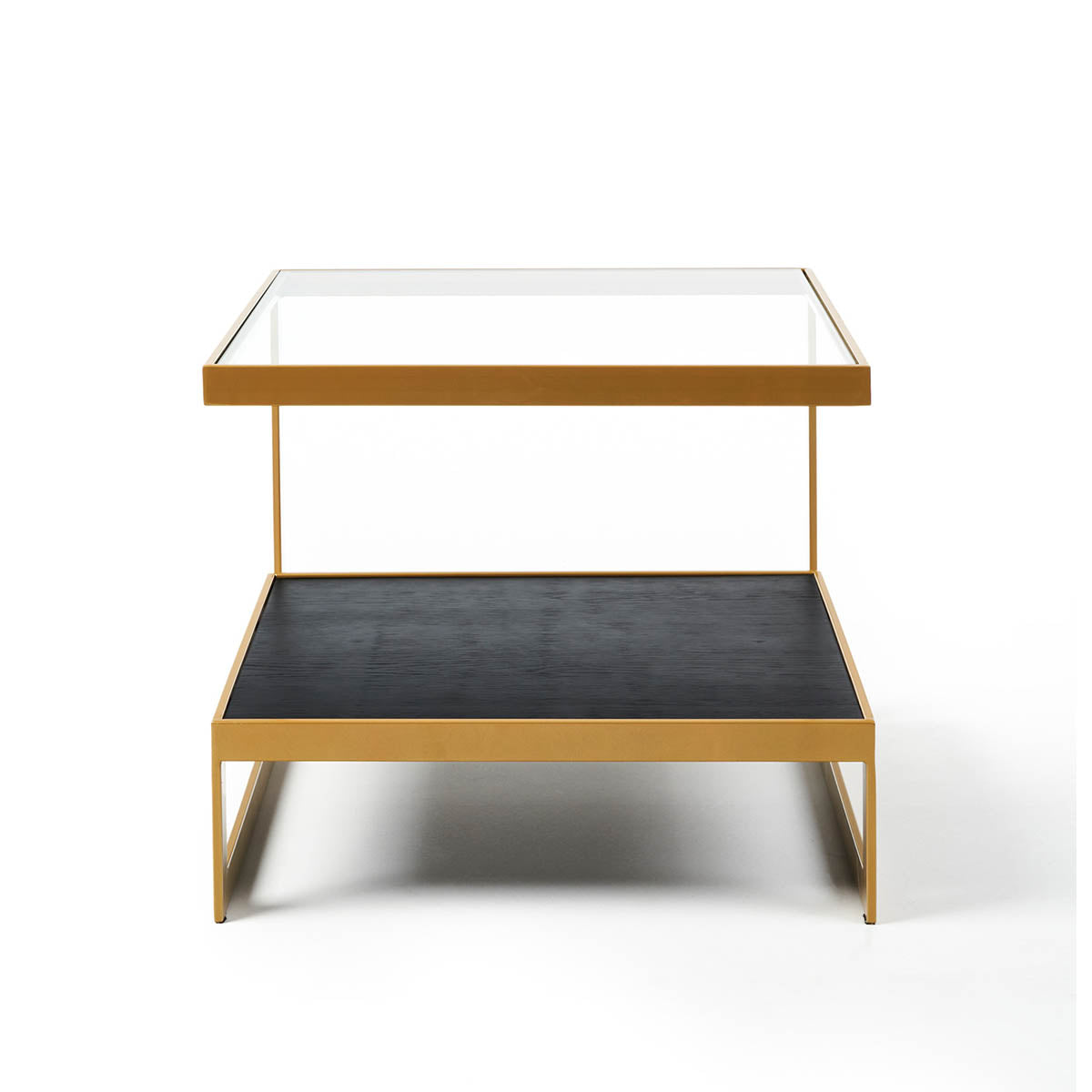 Lenny Side Table (Gold/Black Oak).