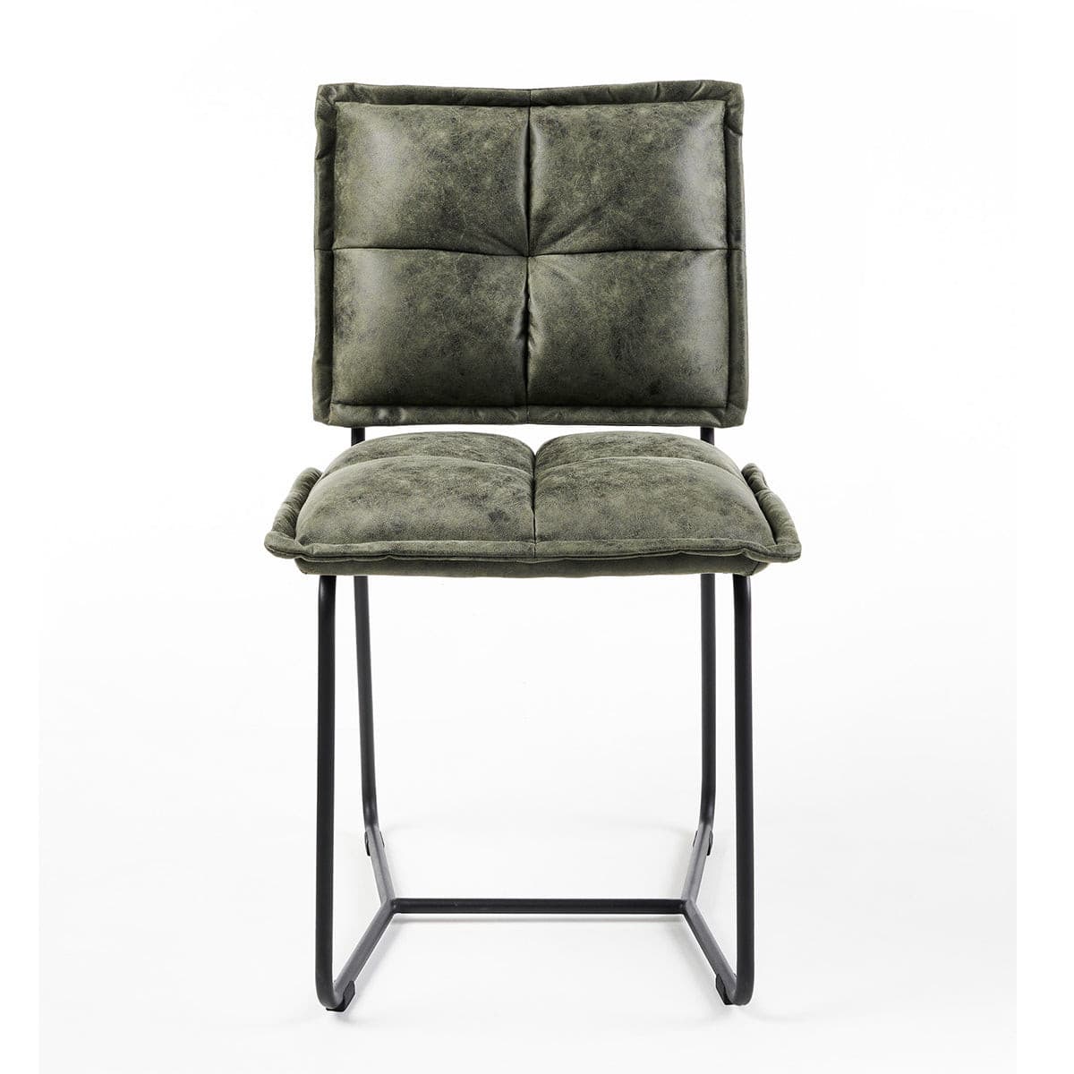 Cecil Dining Chair (Olive Green Leather).