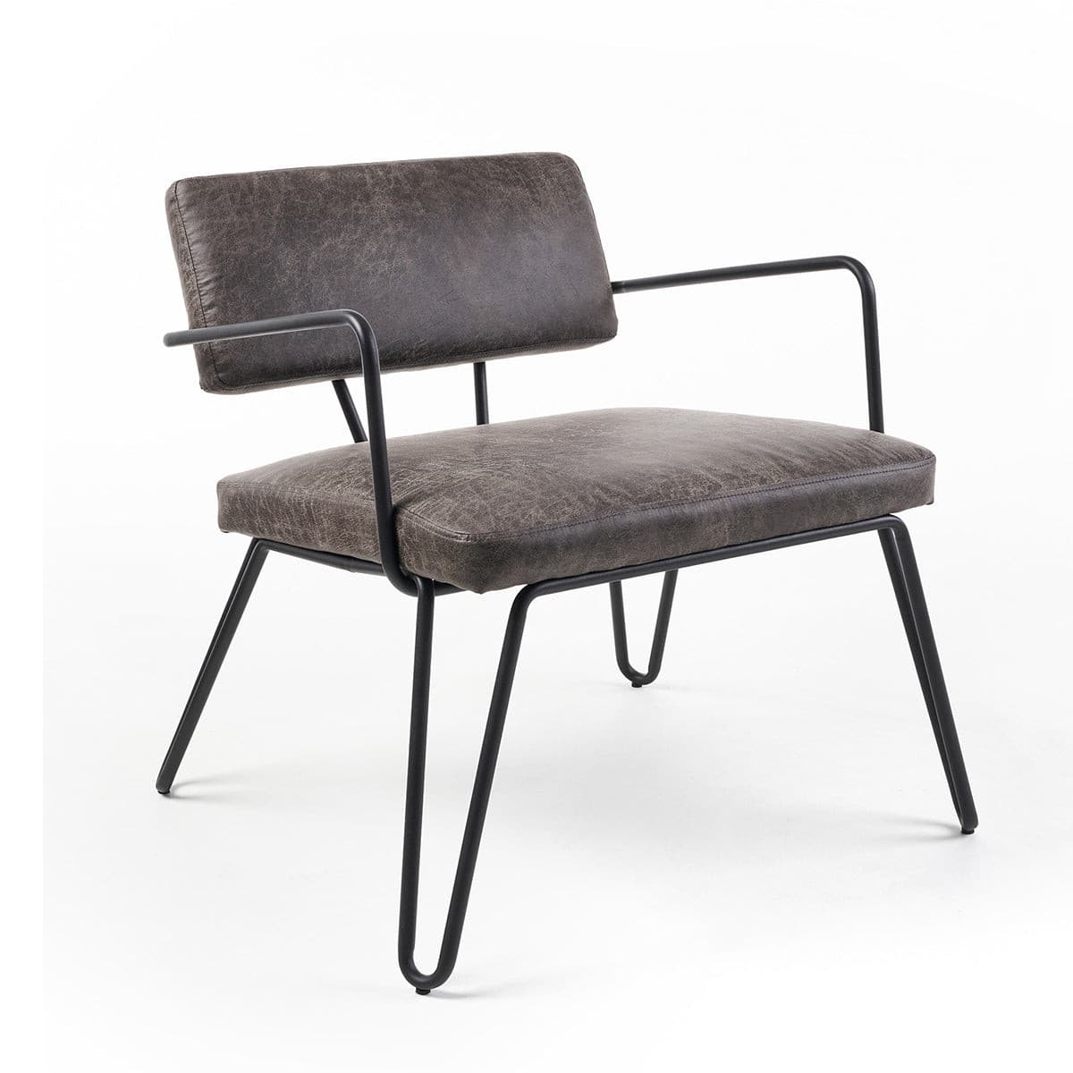 Chelsea Lounge Chair (Charcoal Leather).