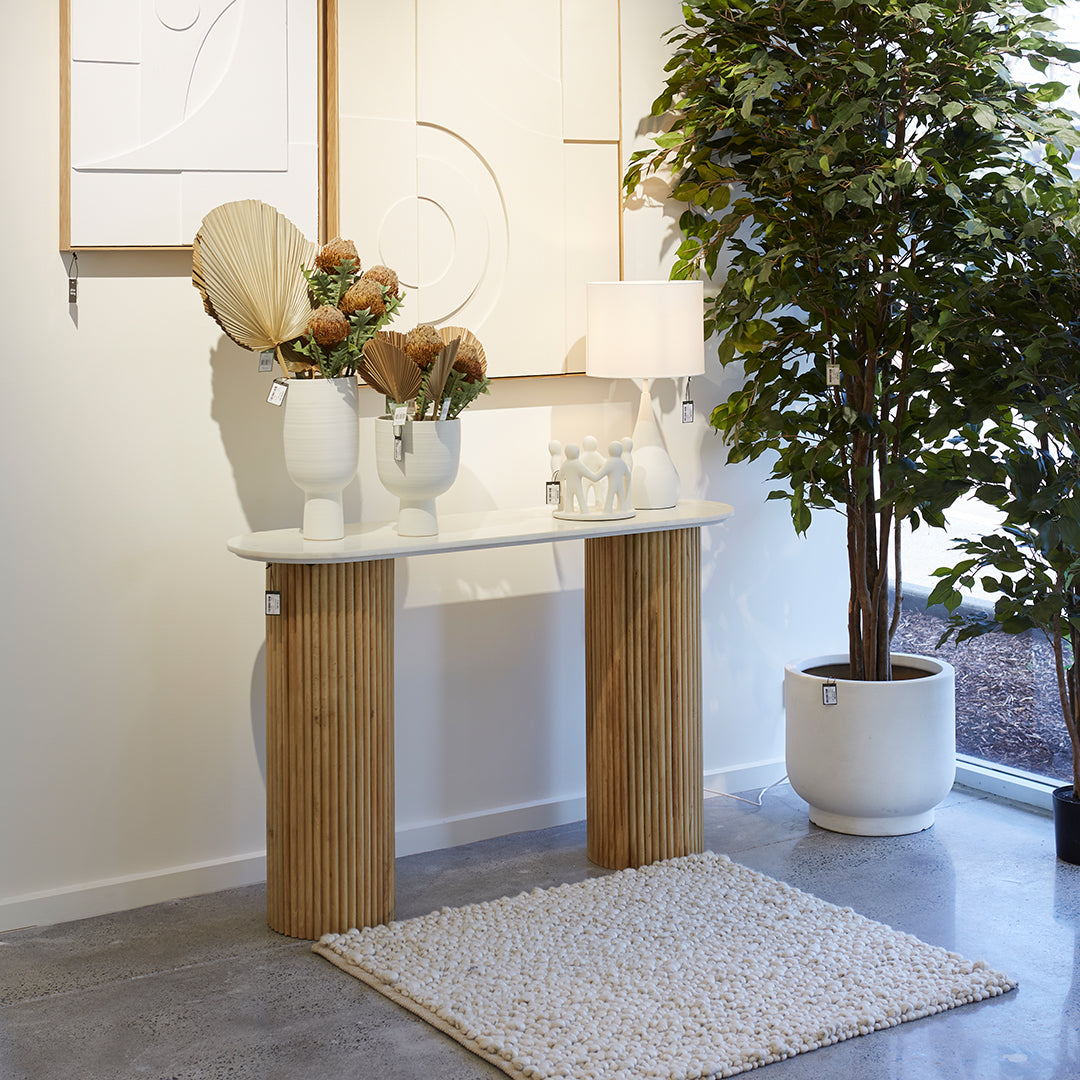 Paloma Console Table (White/Natural).