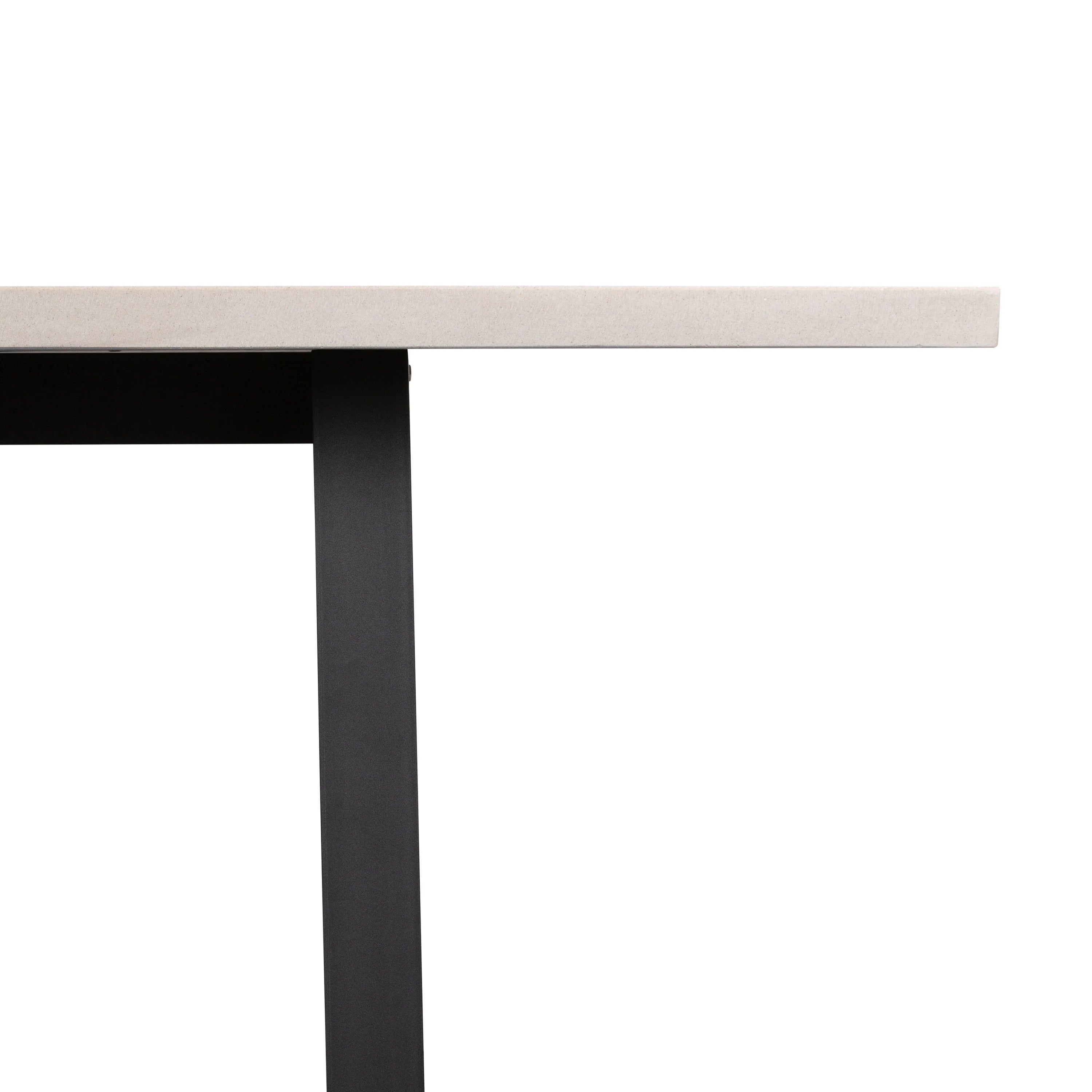 Sierra Rectangular Dining Table (Beige with Black Metal Legs).