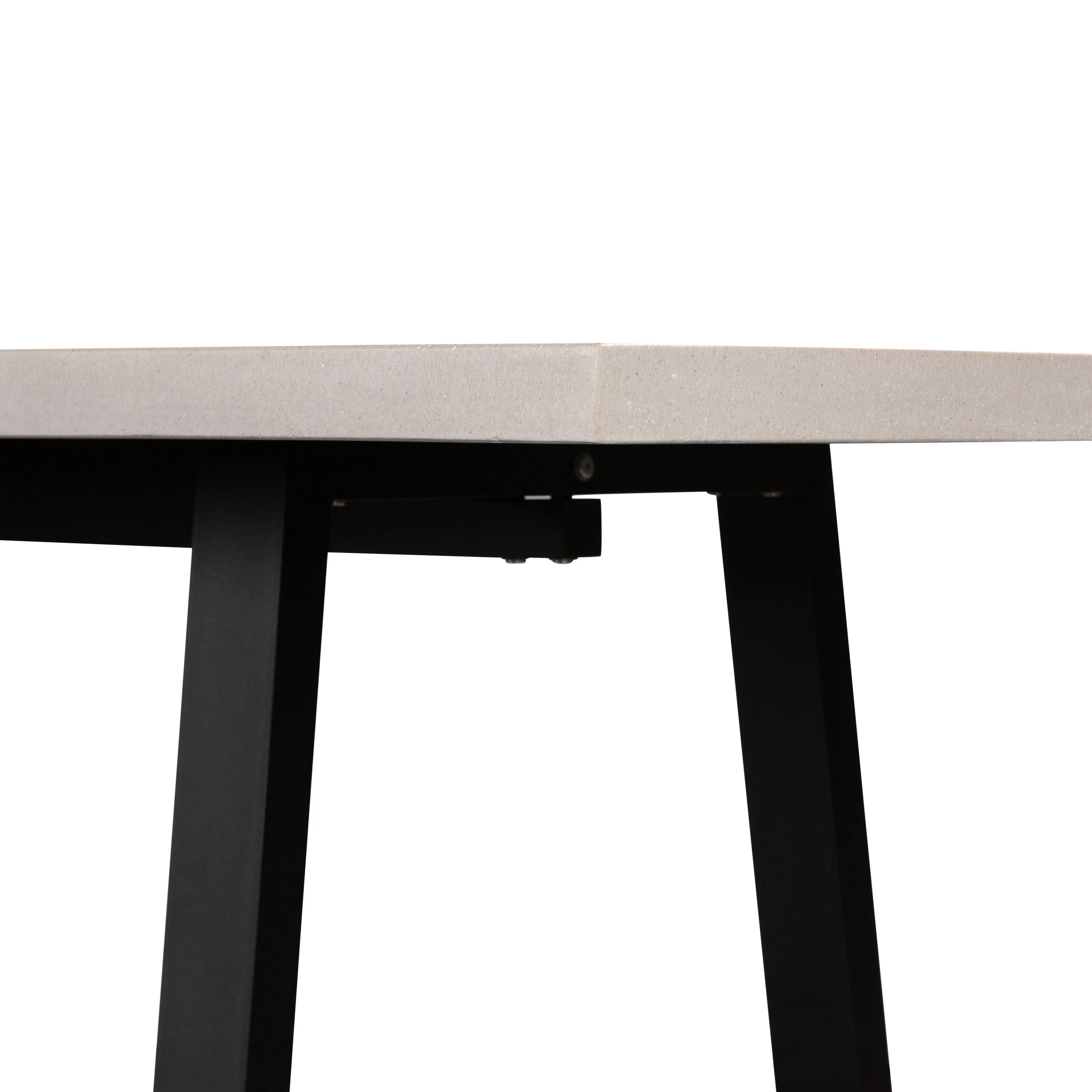 Sierra Rectangular Dining Table (Beige with Black Metal Legs).