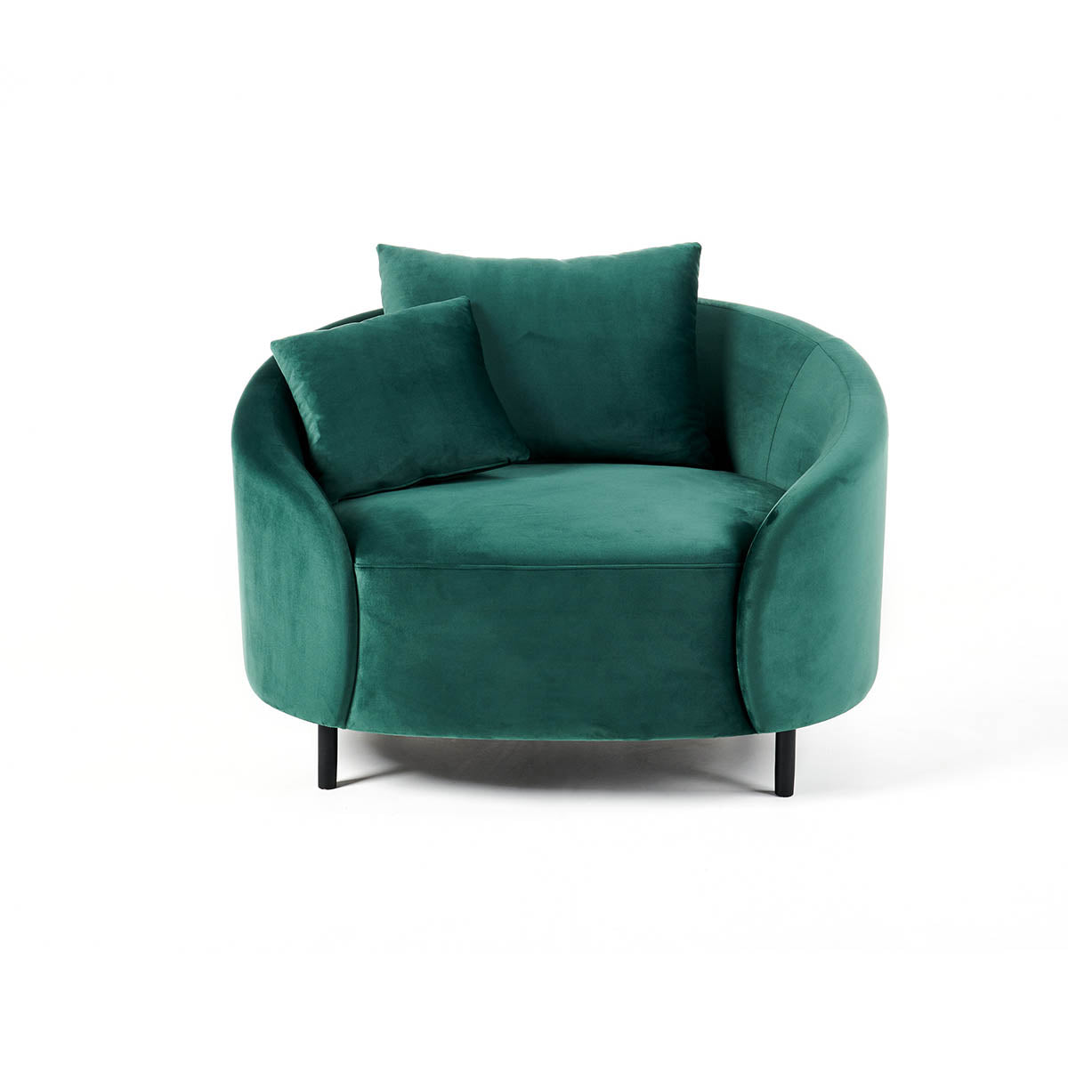 Freya Lounge Chair (Emerald Green Velvet).