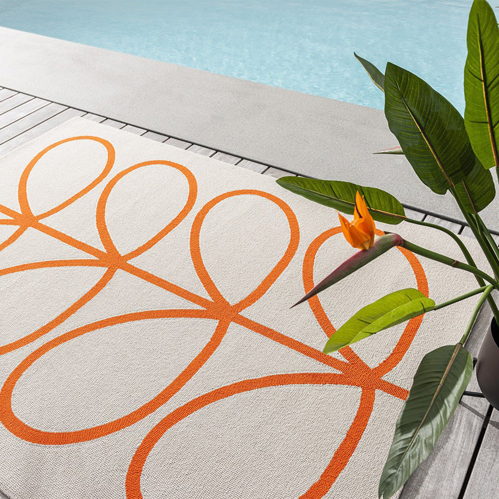 Giant Linear Stem Outdoor Rug (Persimmon).