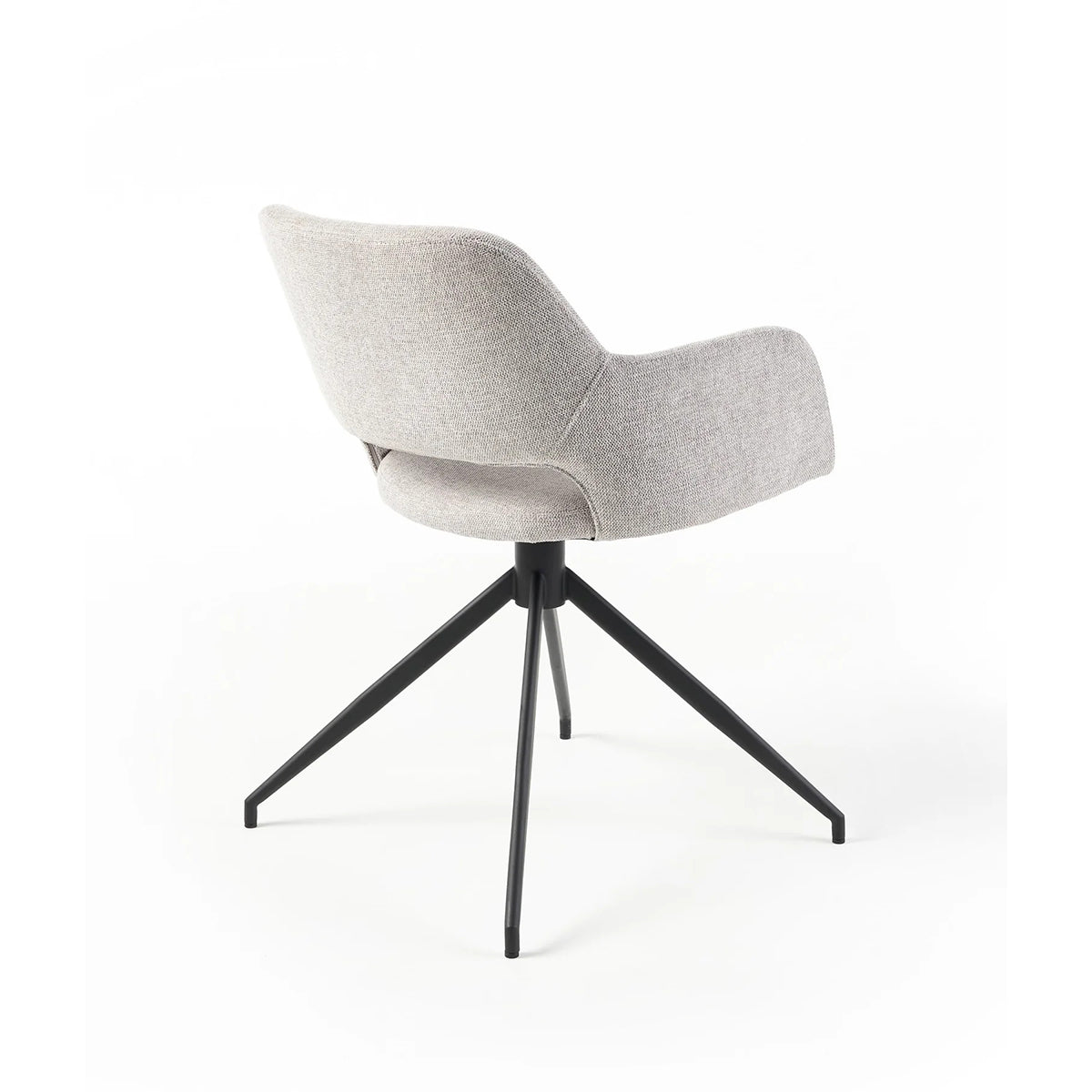 Timmy Swivel Dining Chair (Soft Grey Fabric).