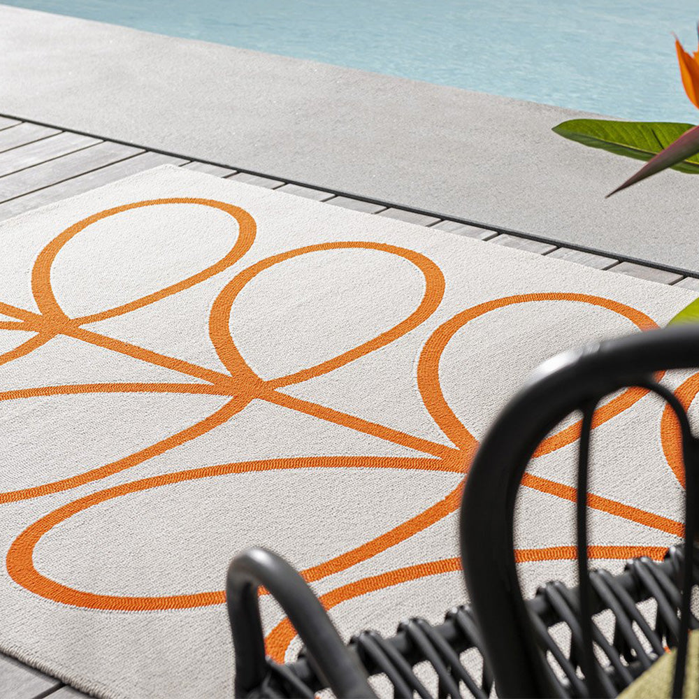 Giant Linear Stem Outdoor Rug (Persimmon).