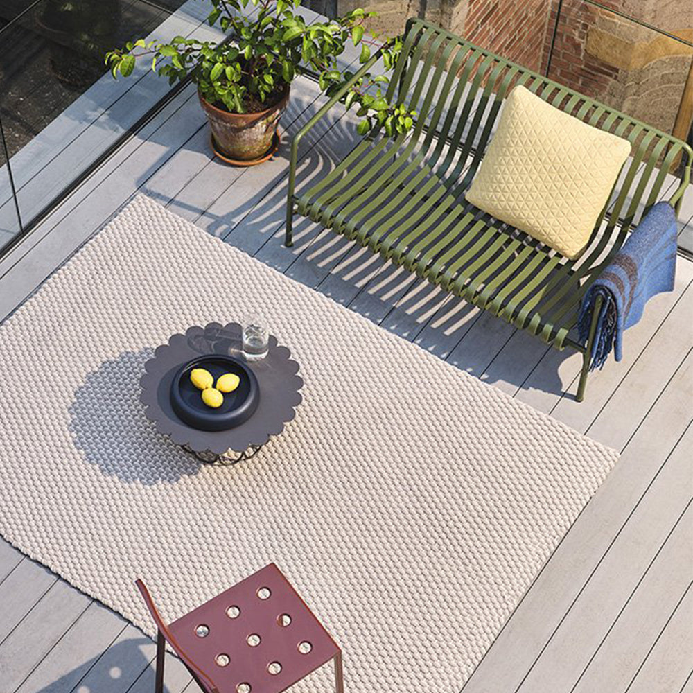 Lace Outdoor Rug (Sage Grey-White).