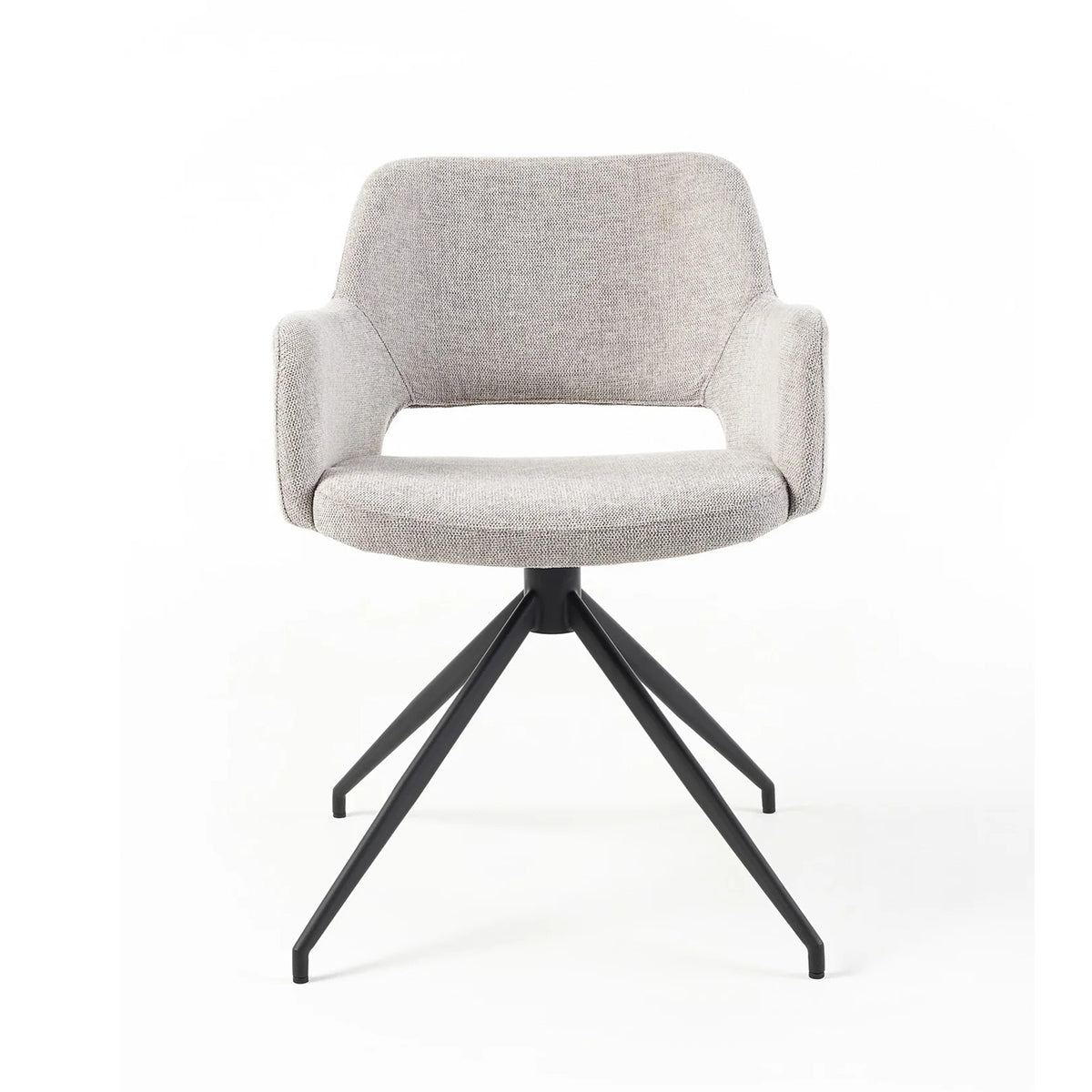 Timmy Swivel Dining Chair (Soft Grey Fabric).