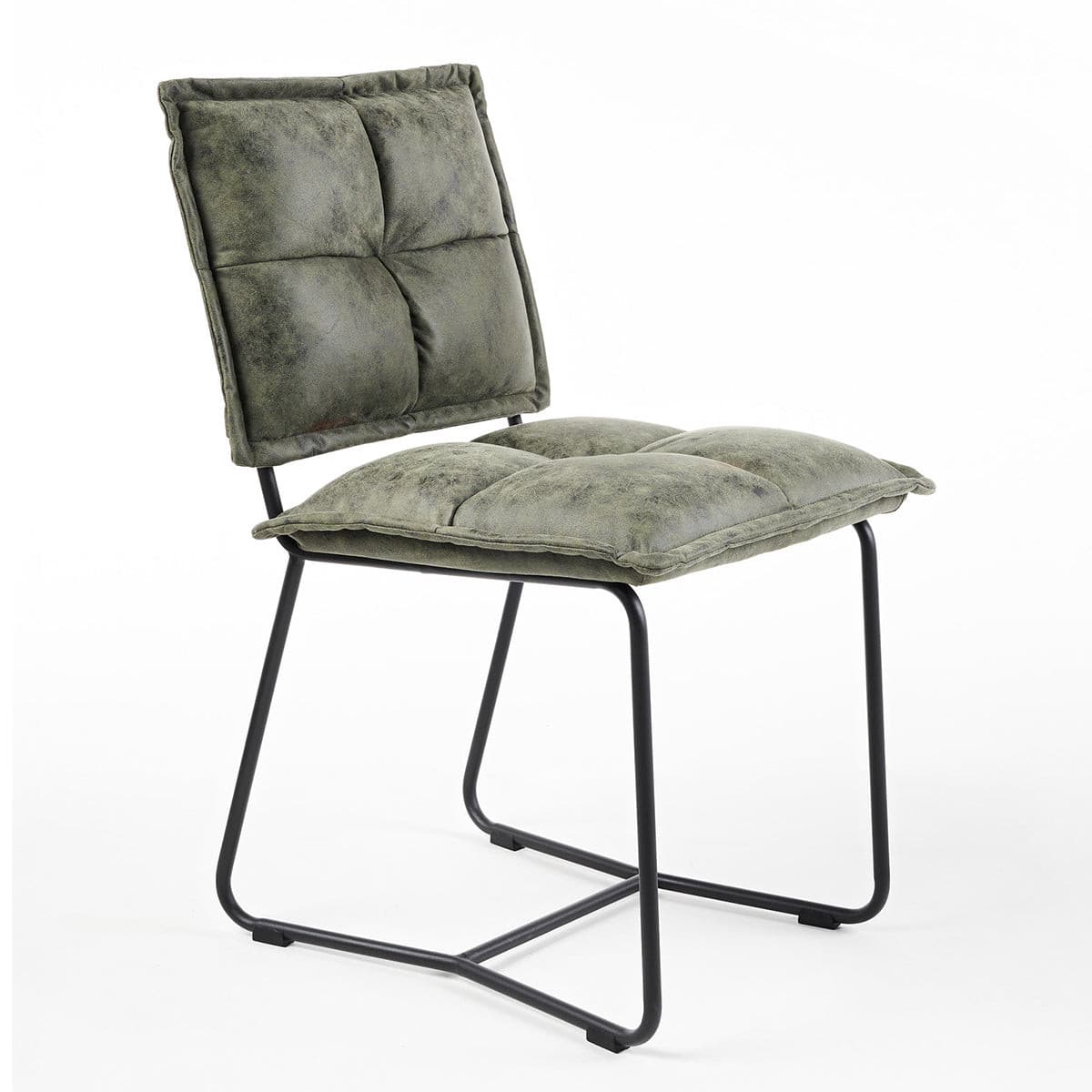 Cecil Dining Chair (Olive Green Leather).