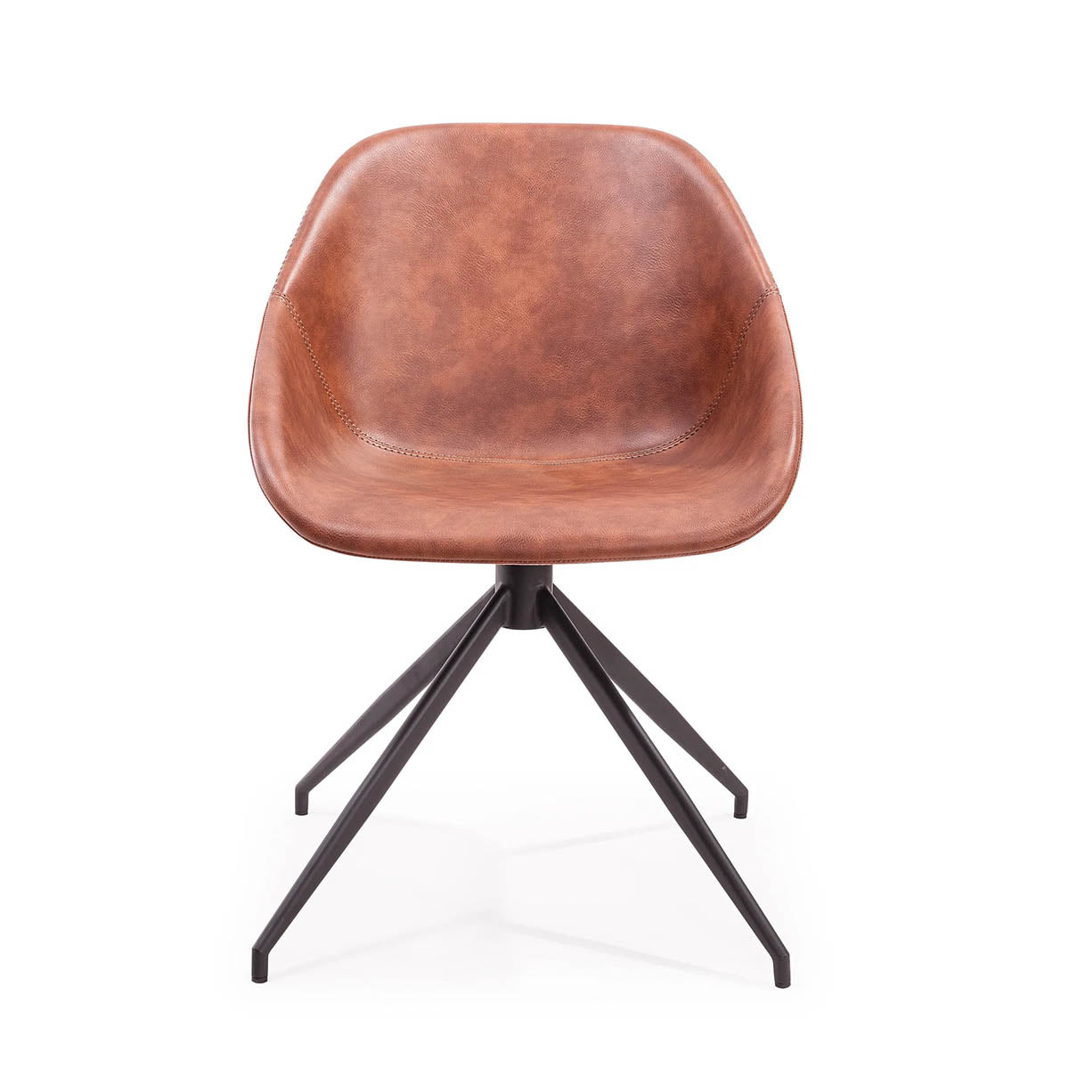 Lansel Swivel Dining Chair (Tan Leather).