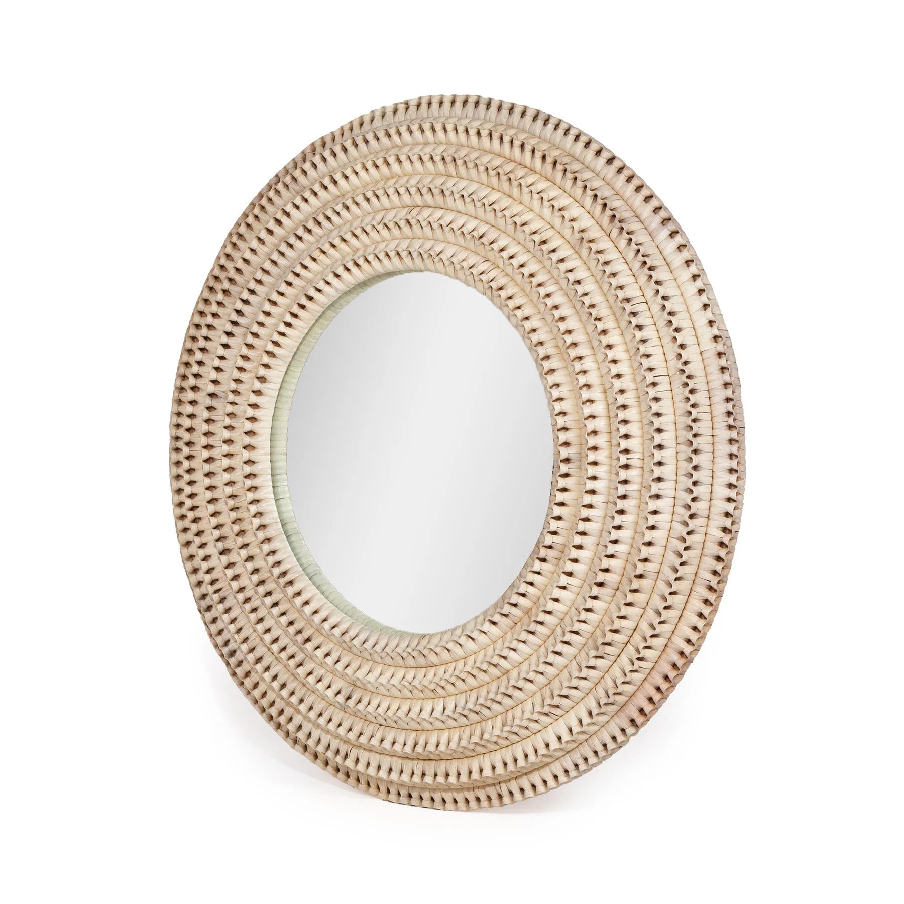 Mila Braided Mirror (White Wash).