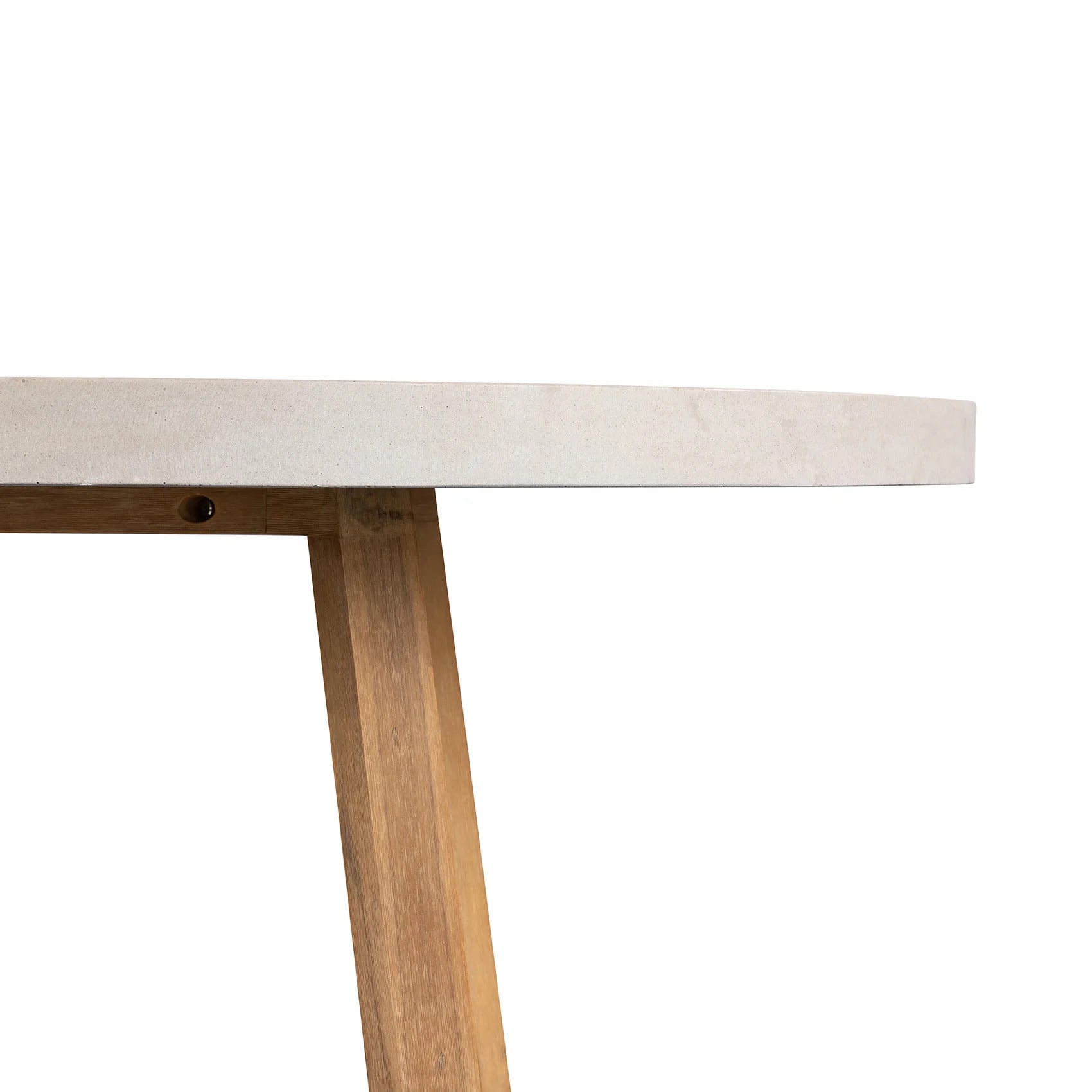 Alta Round Dining Table (Beige With Light Honey Acacia Wood Legs).