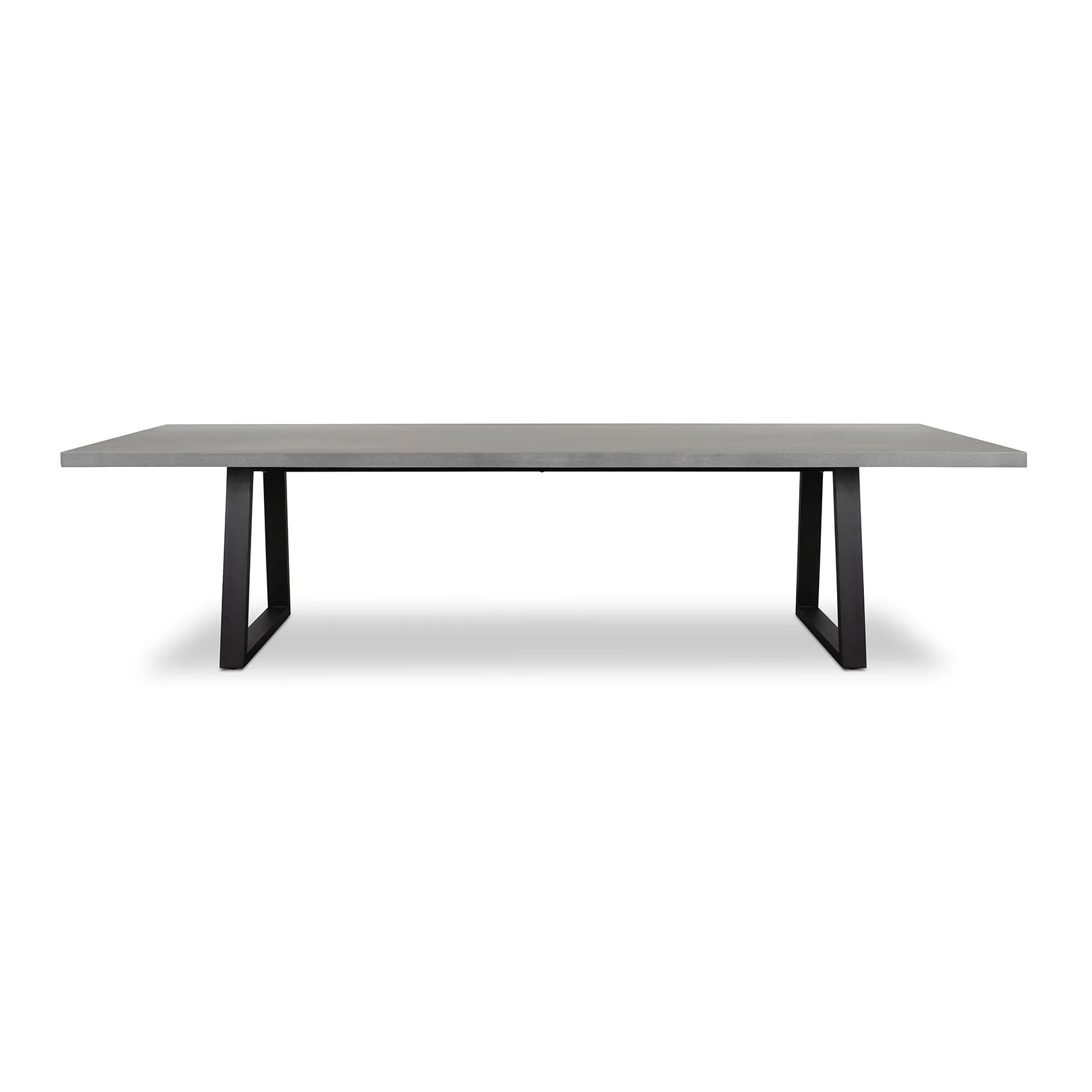 Sierra Rectangular Dining Table (Pebble Grey with Black Metal Legs).