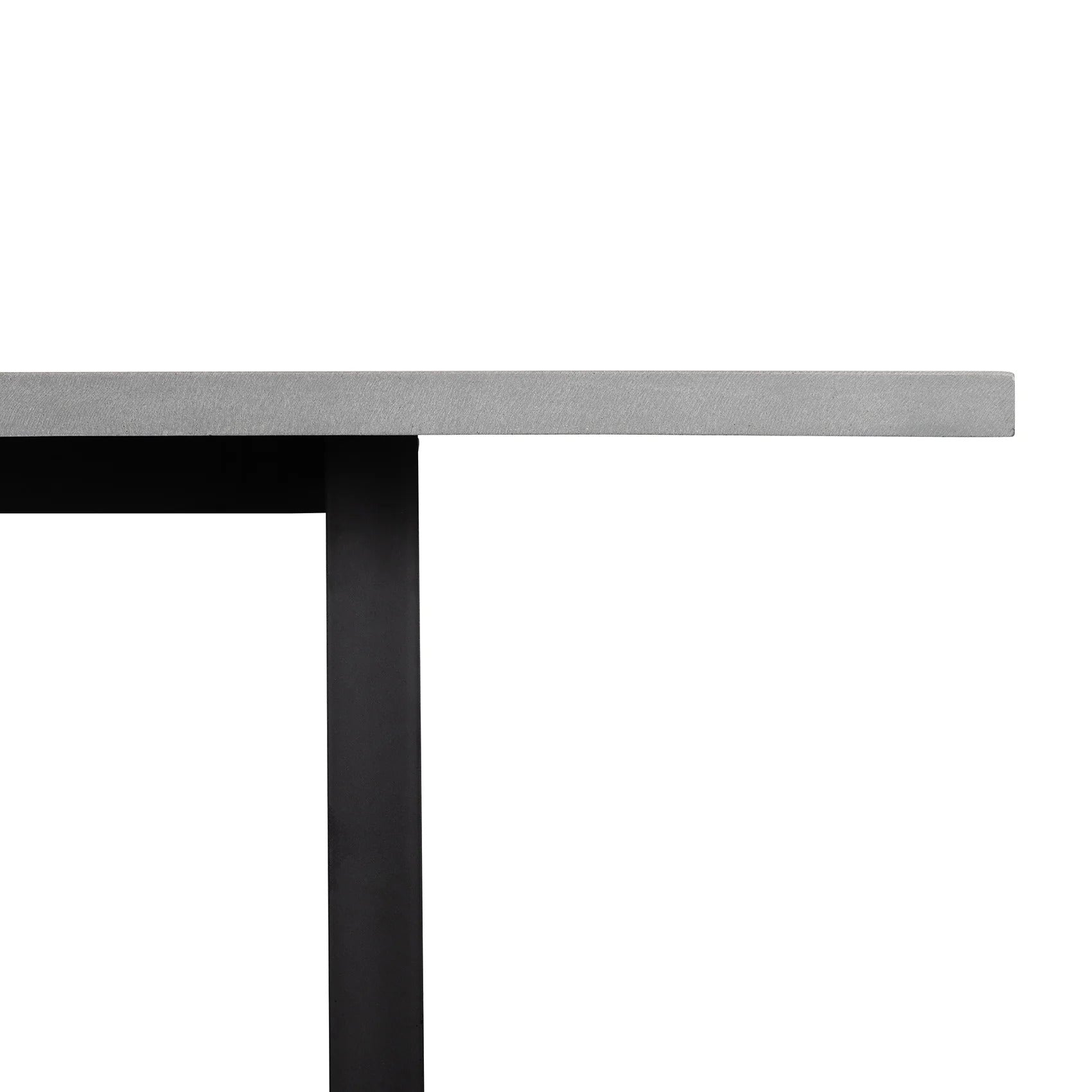 Sierra Rectangular Dining Table (Pebble Grey with Black Metal Legs).