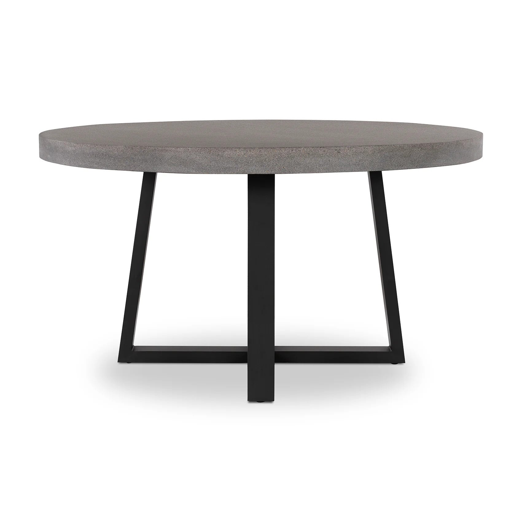 Alta Round Dining Table (Speckled Grey with Black Metal Legs).