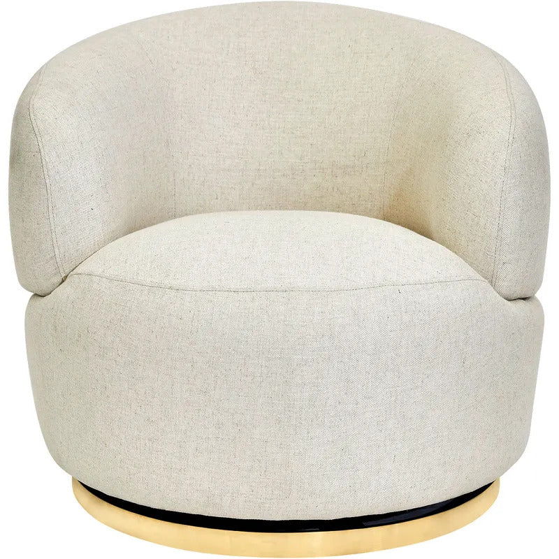 Tubby Swivel Armchair (Natural Linen).