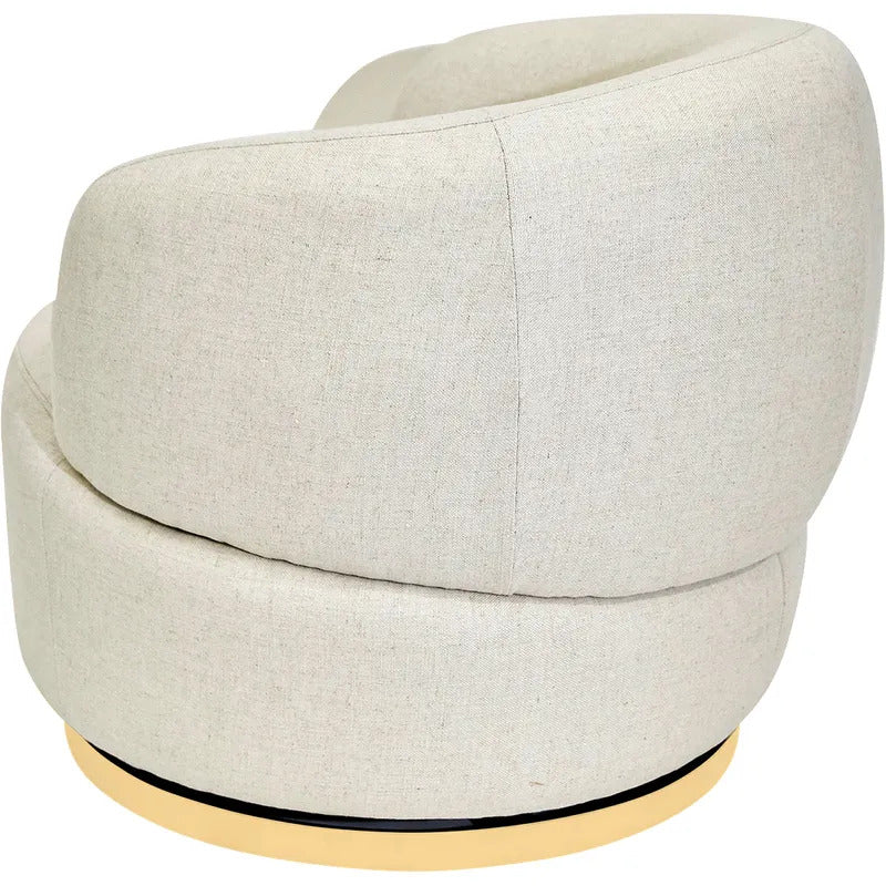 Tubby Swivel Armchair (Natural Linen).