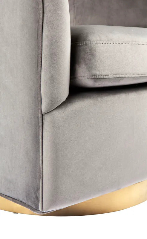 Belvedere Swivel Arm Chair (Charcoal Velvet).
