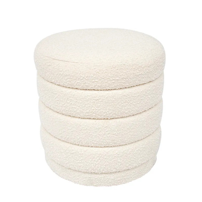 Demi Stool (White Boucle).