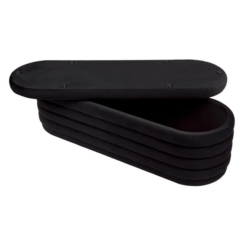 Demi Bench Ottoman (Black Velvet).