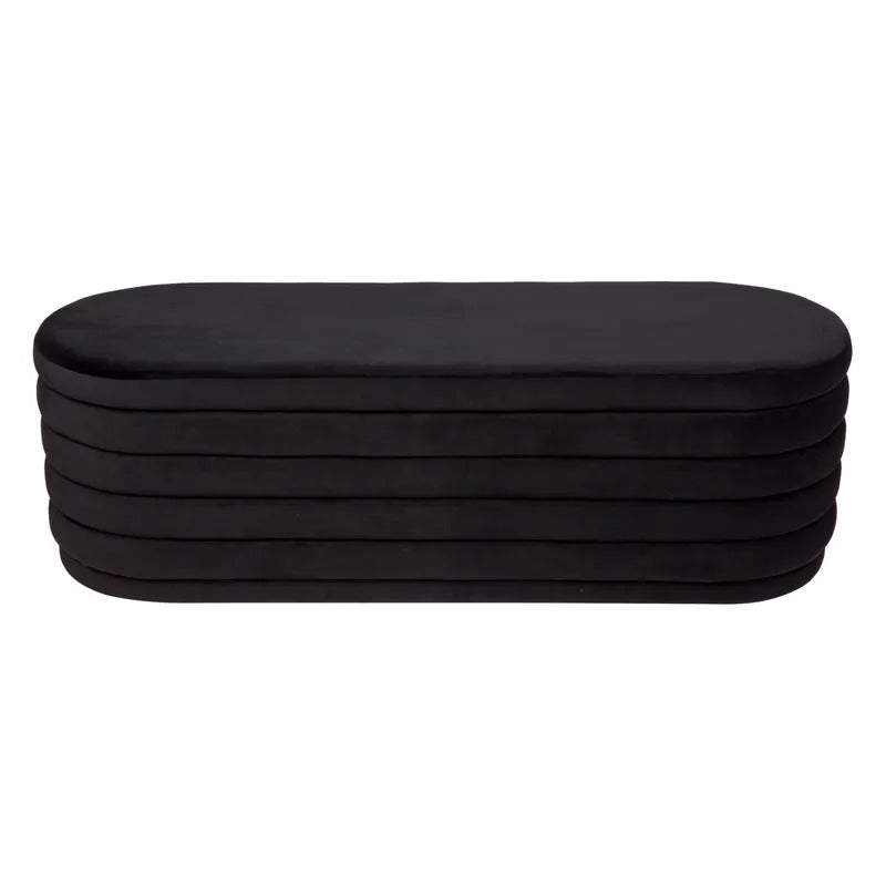 Demi Bench Ottoman (Black Velvet).