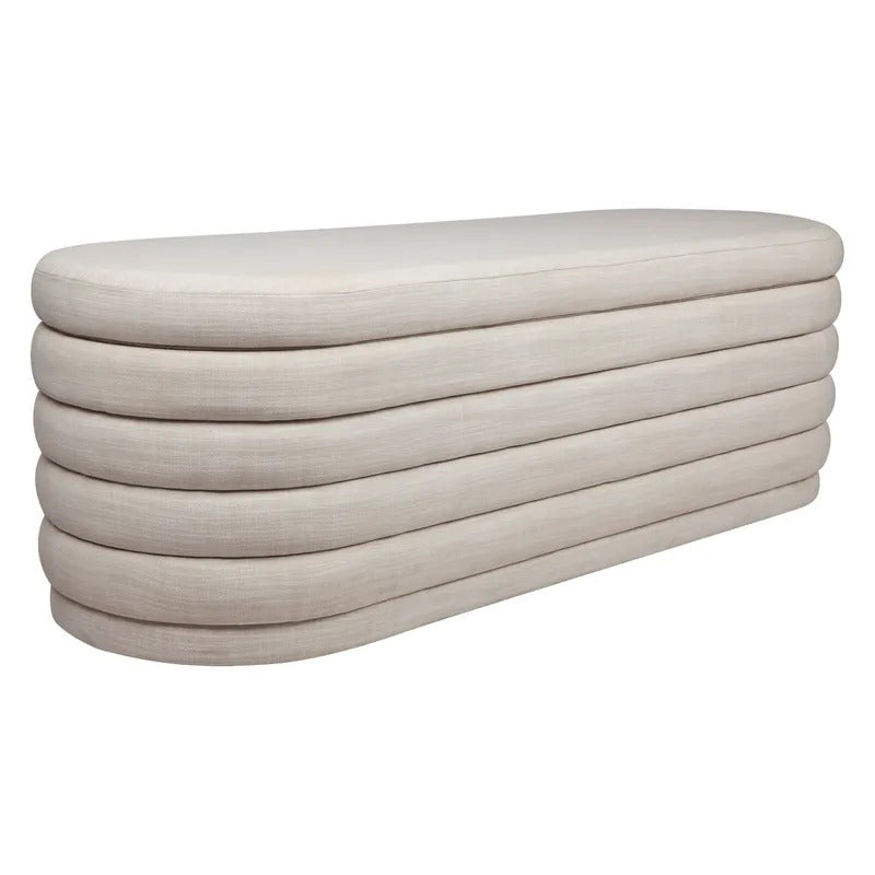 Demi Bench Ottoman (Off White Linen).