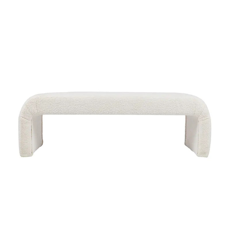 The Curve Bench Ottoman (White Boucle).