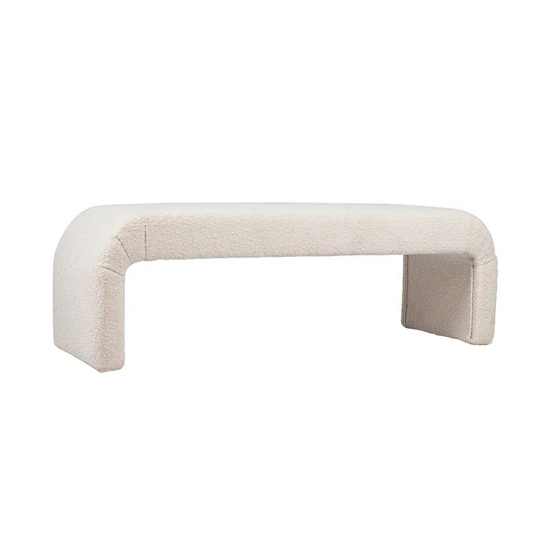 The Curve Bench Ottoman (White Boucle).