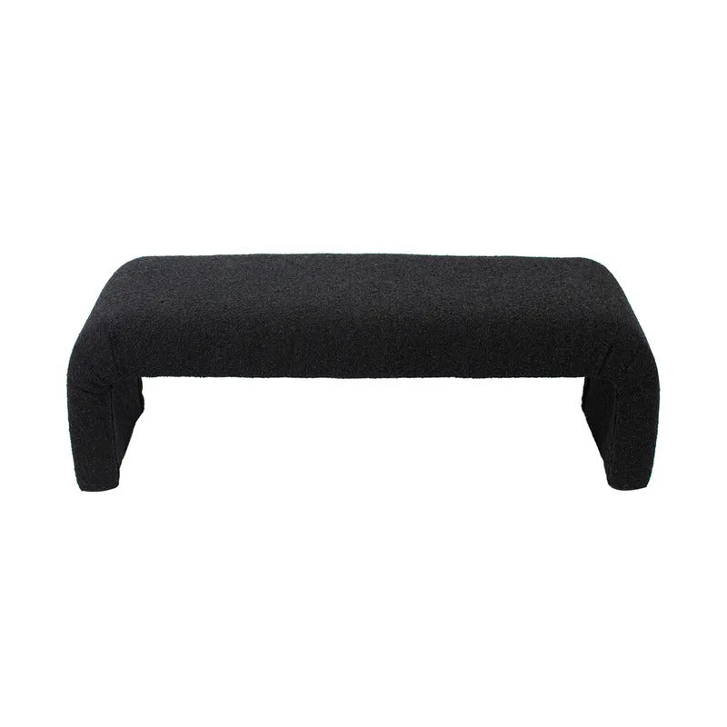 The Curve Bench Ottoman (Black Boucle).