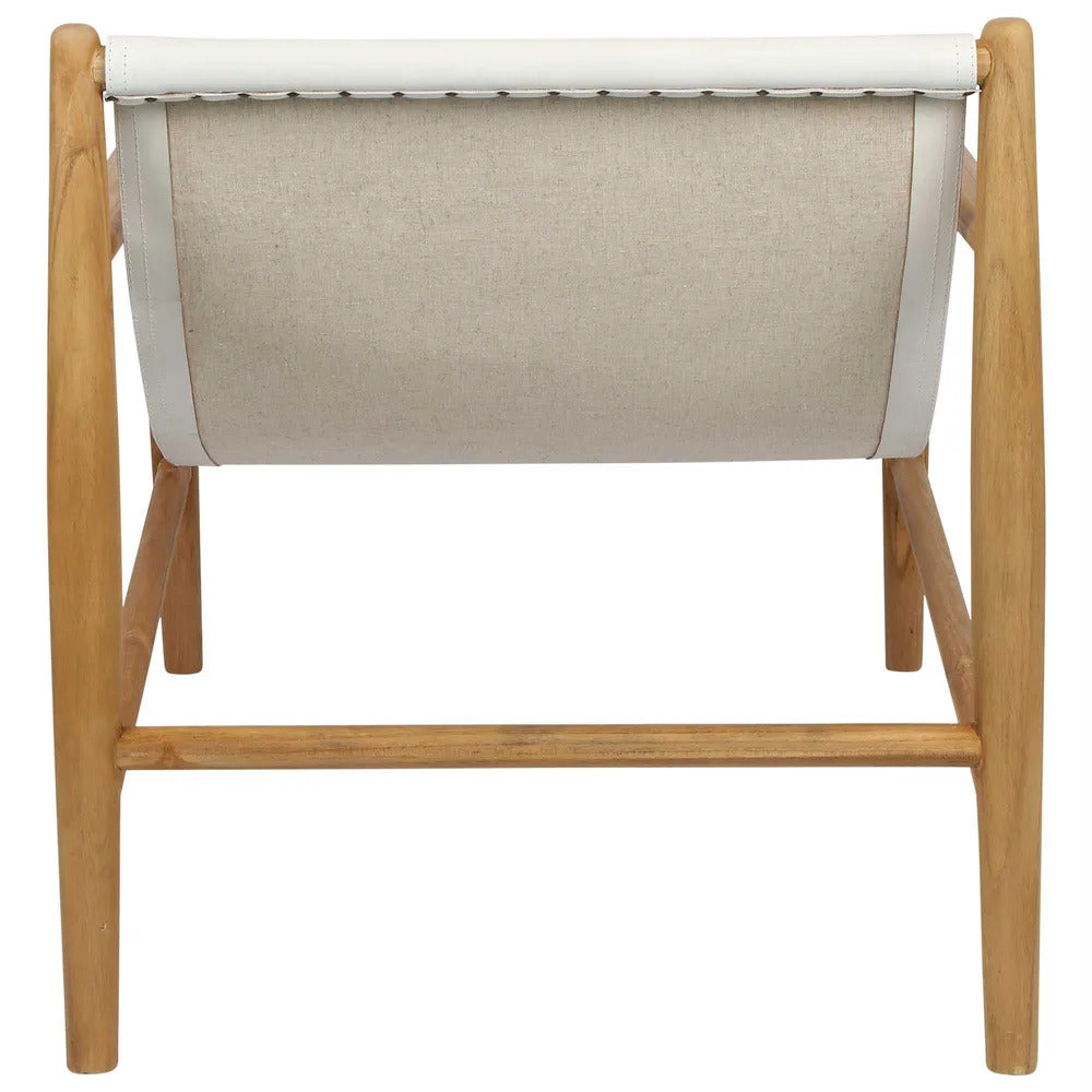 Bolan Lounge Chair (White Leather).