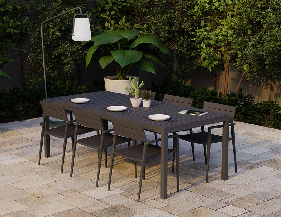 Lago Outdoor Dining Table - 2.2m (Charcoal).