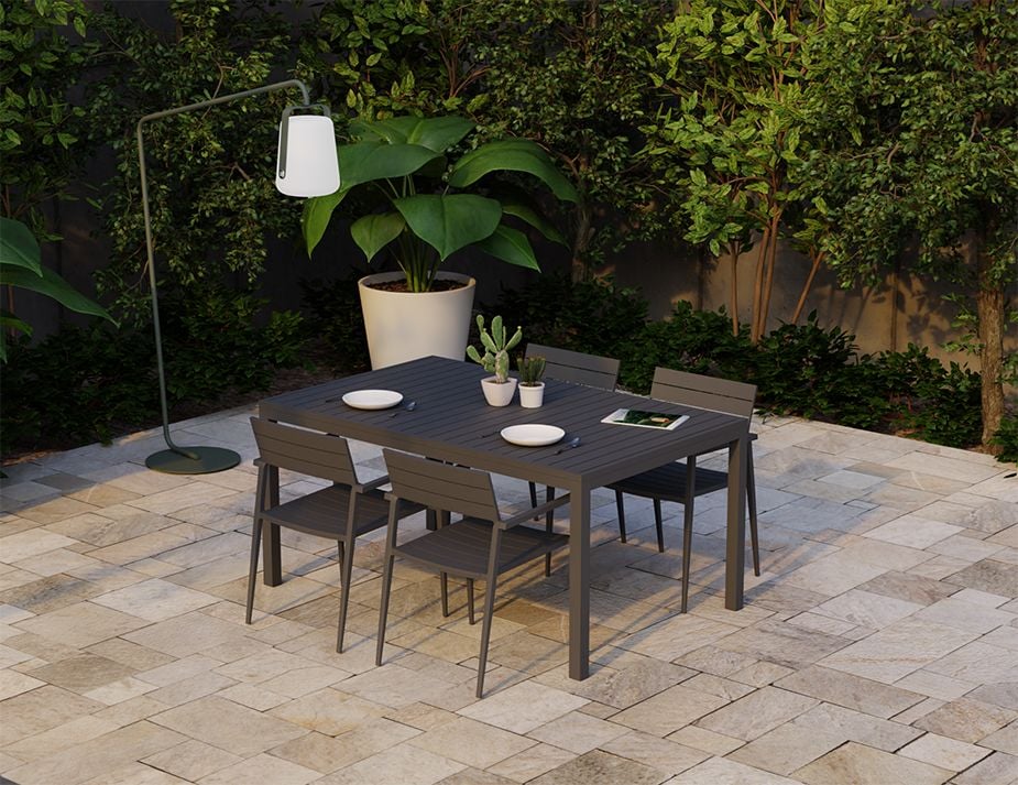 Lago Outdoor Dining Table - 1.6m (Charcoal).