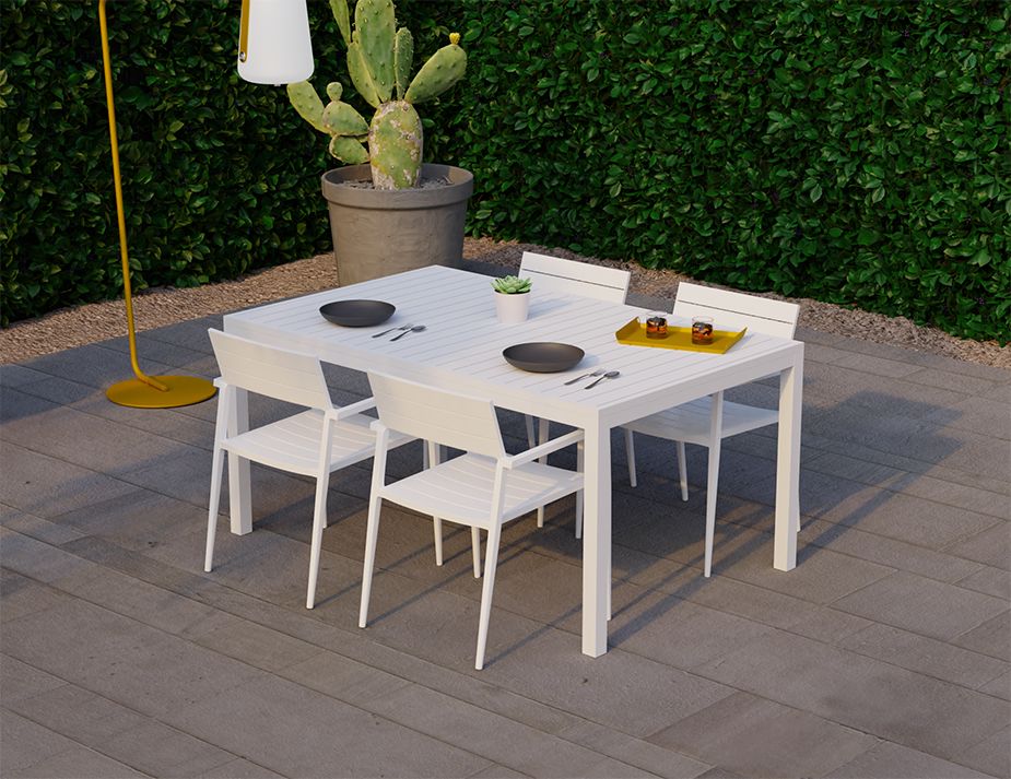 Lago Outdoor Dining Table - 1.6m (White).