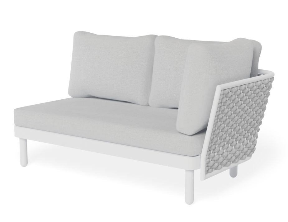Vivia Outdoor Modular Right Arm Sofa (White).